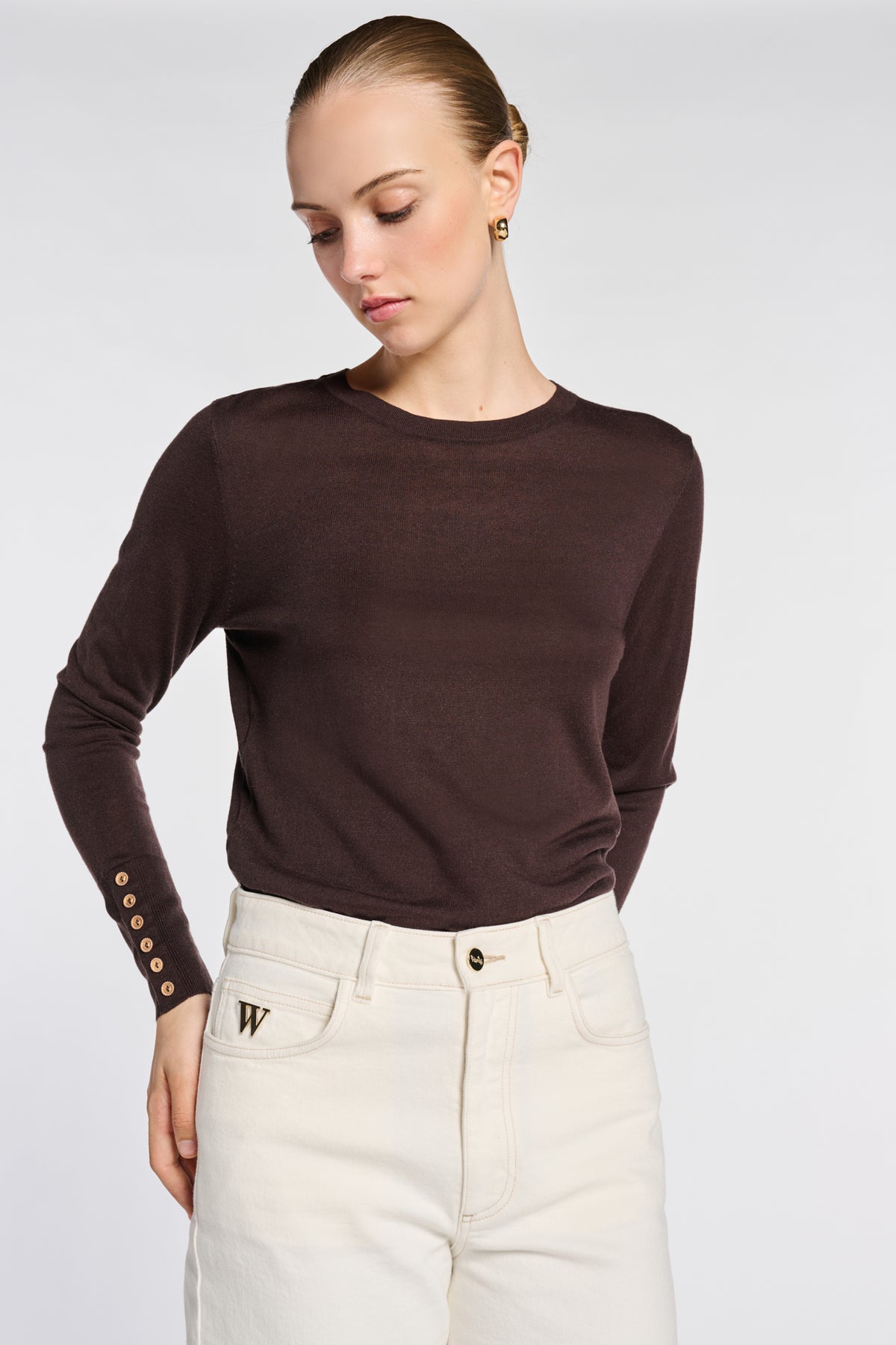 Silk and cashmere crew-neck sweater