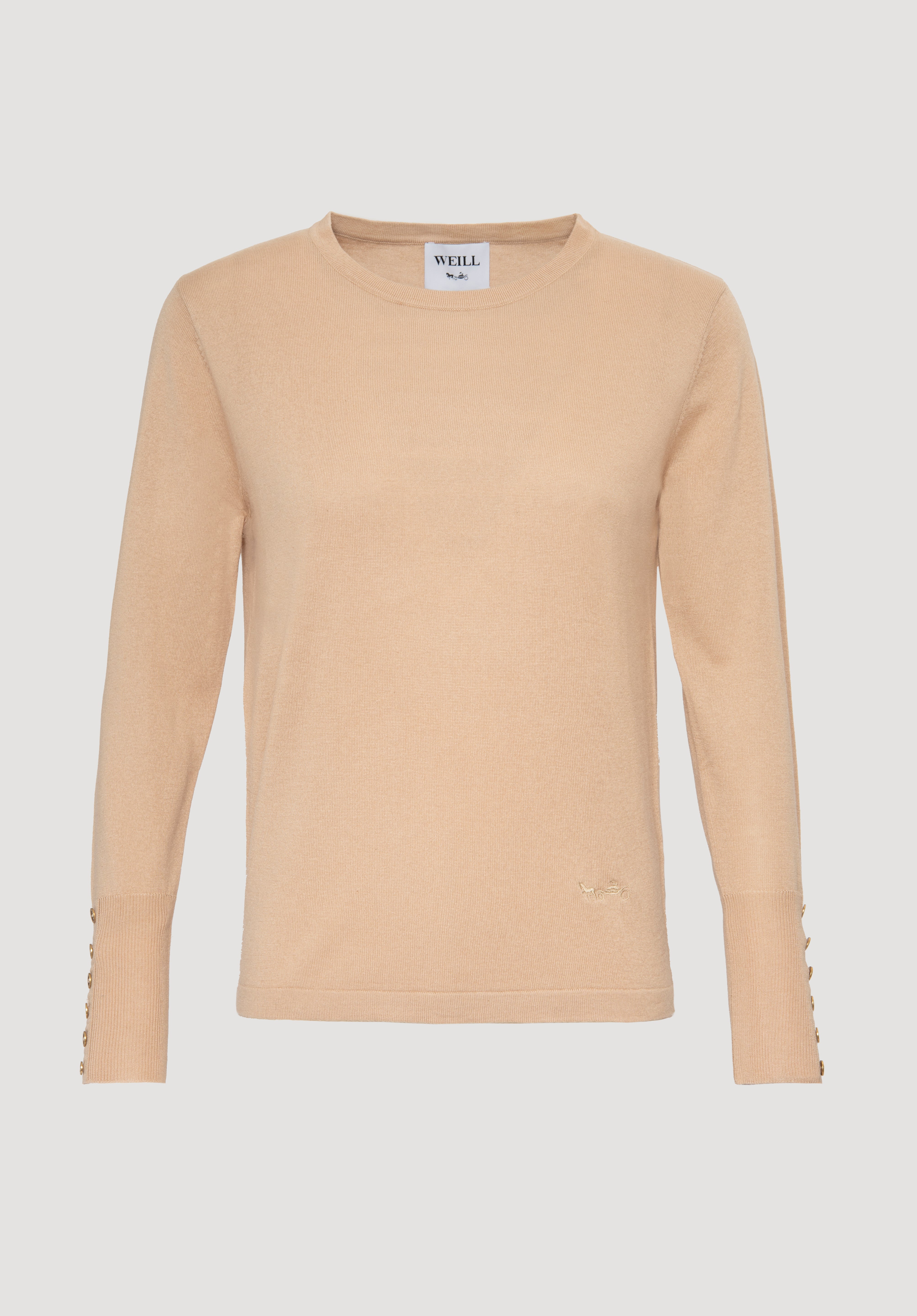 Pull col rond en soie et cachemire