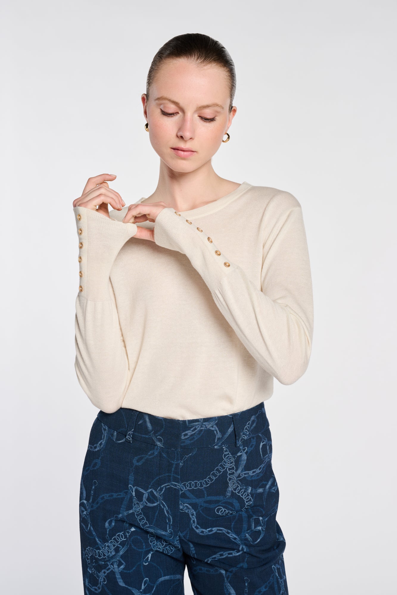 Silk and cashmere crew-neck sweater