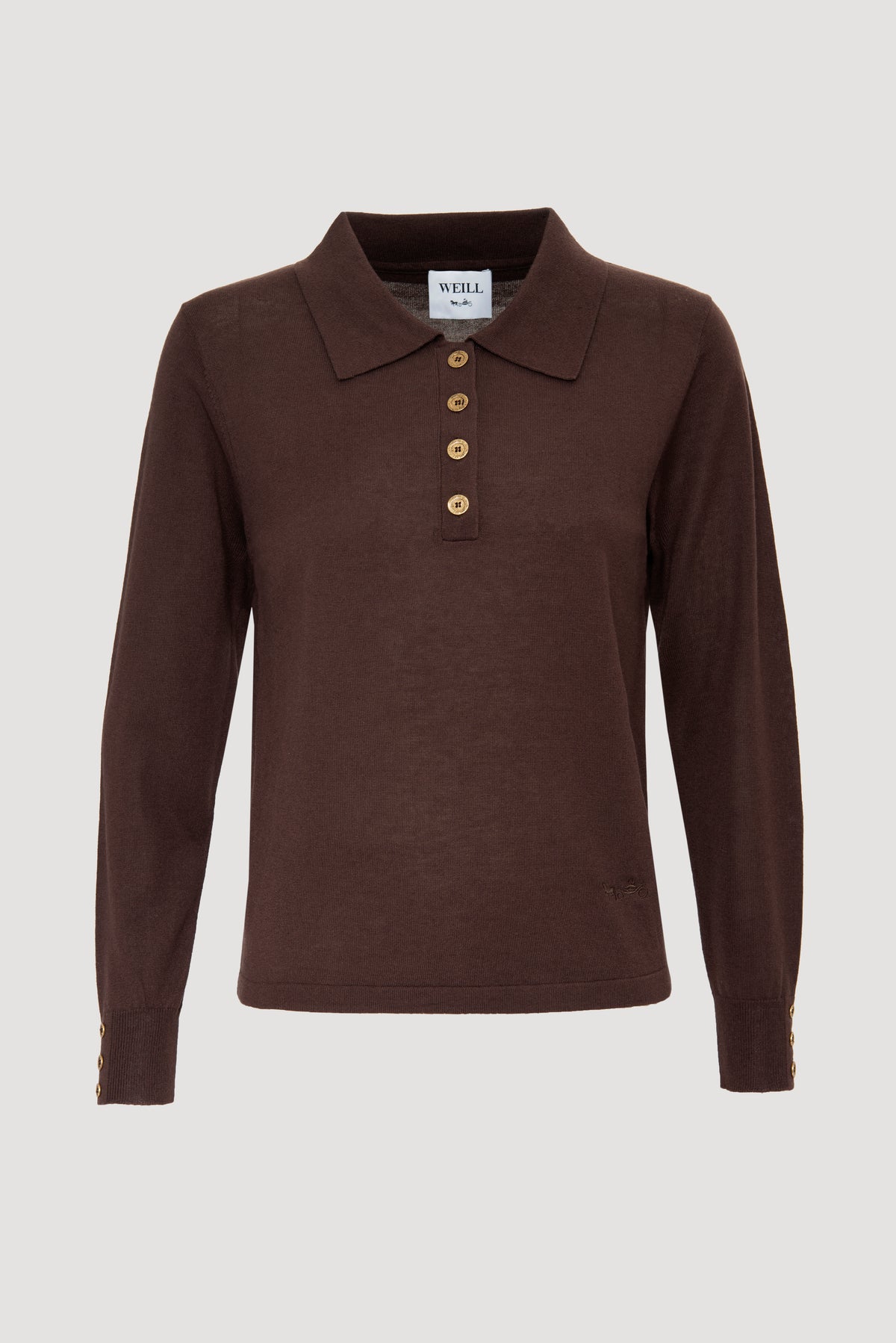 Silk and cashmere polo sweater