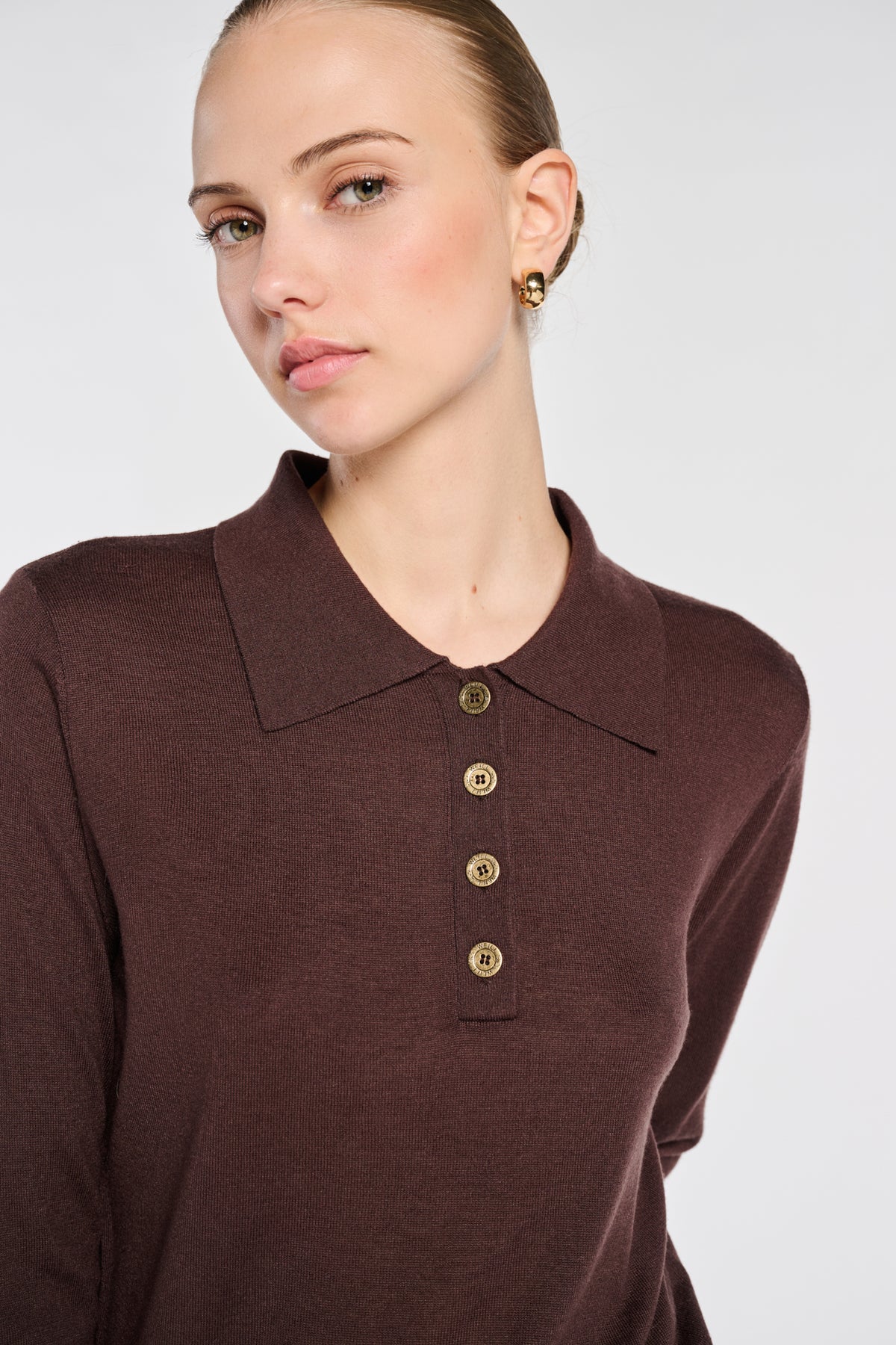 Silk and cashmere polo sweater