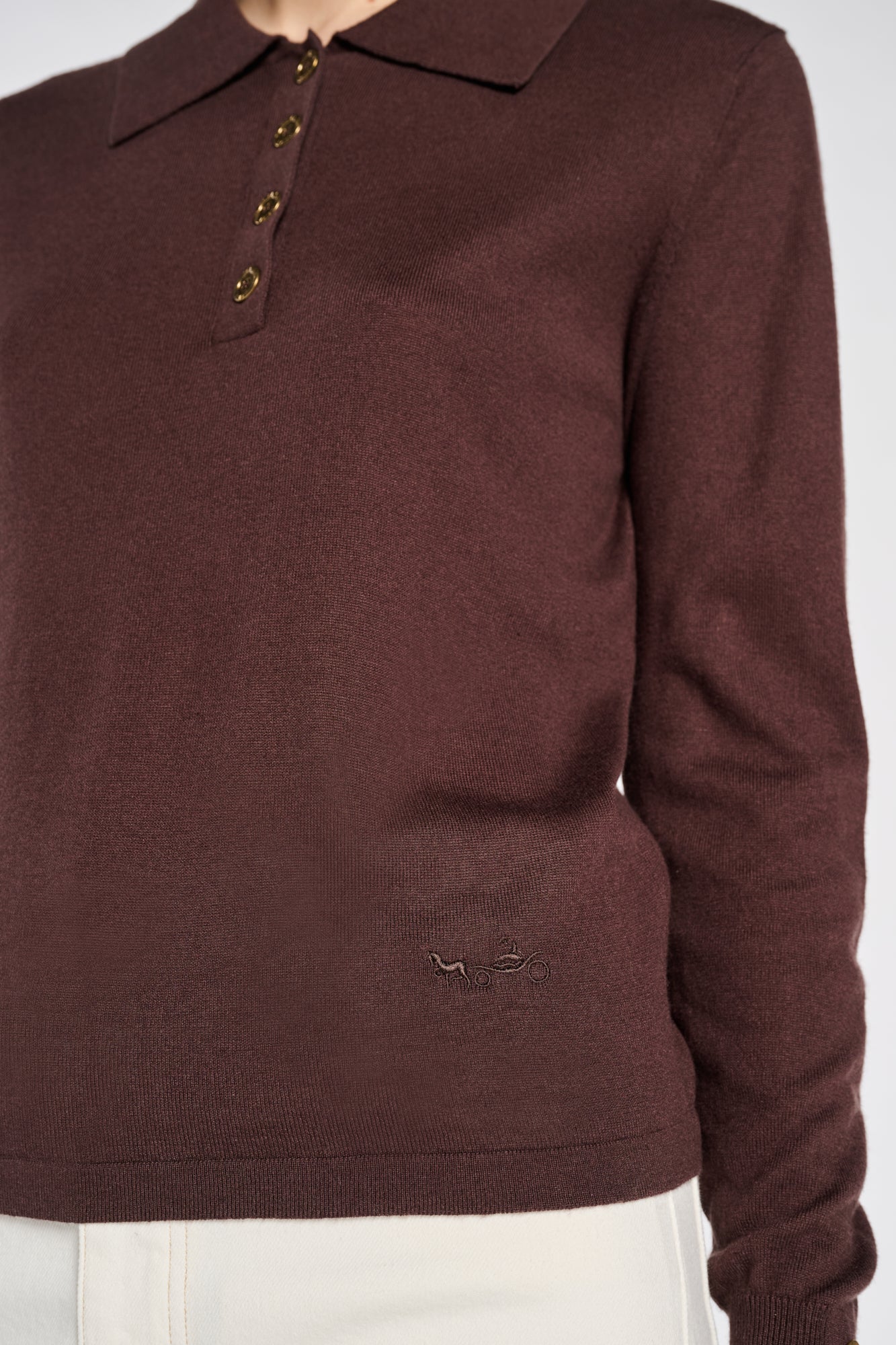 Silk and cashmere polo sweater