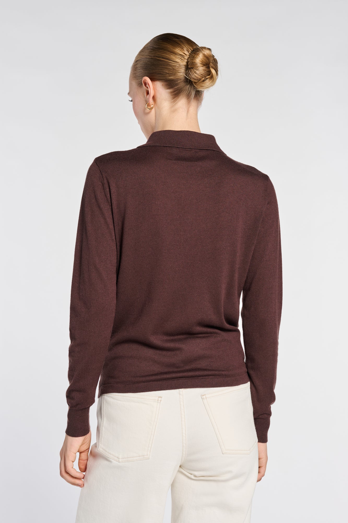Silk and cashmere polo sweater