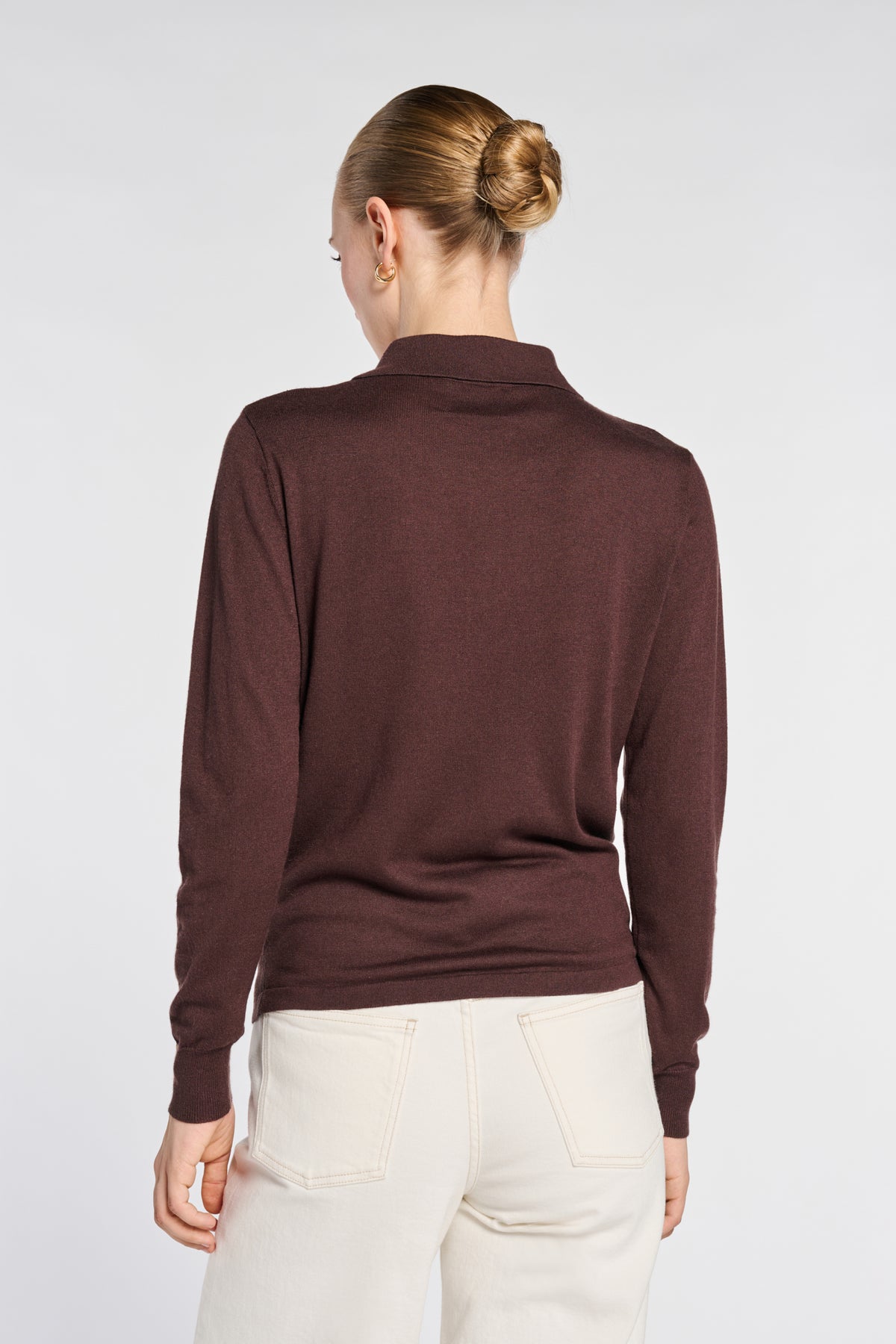 Silk and cashmere polo sweater