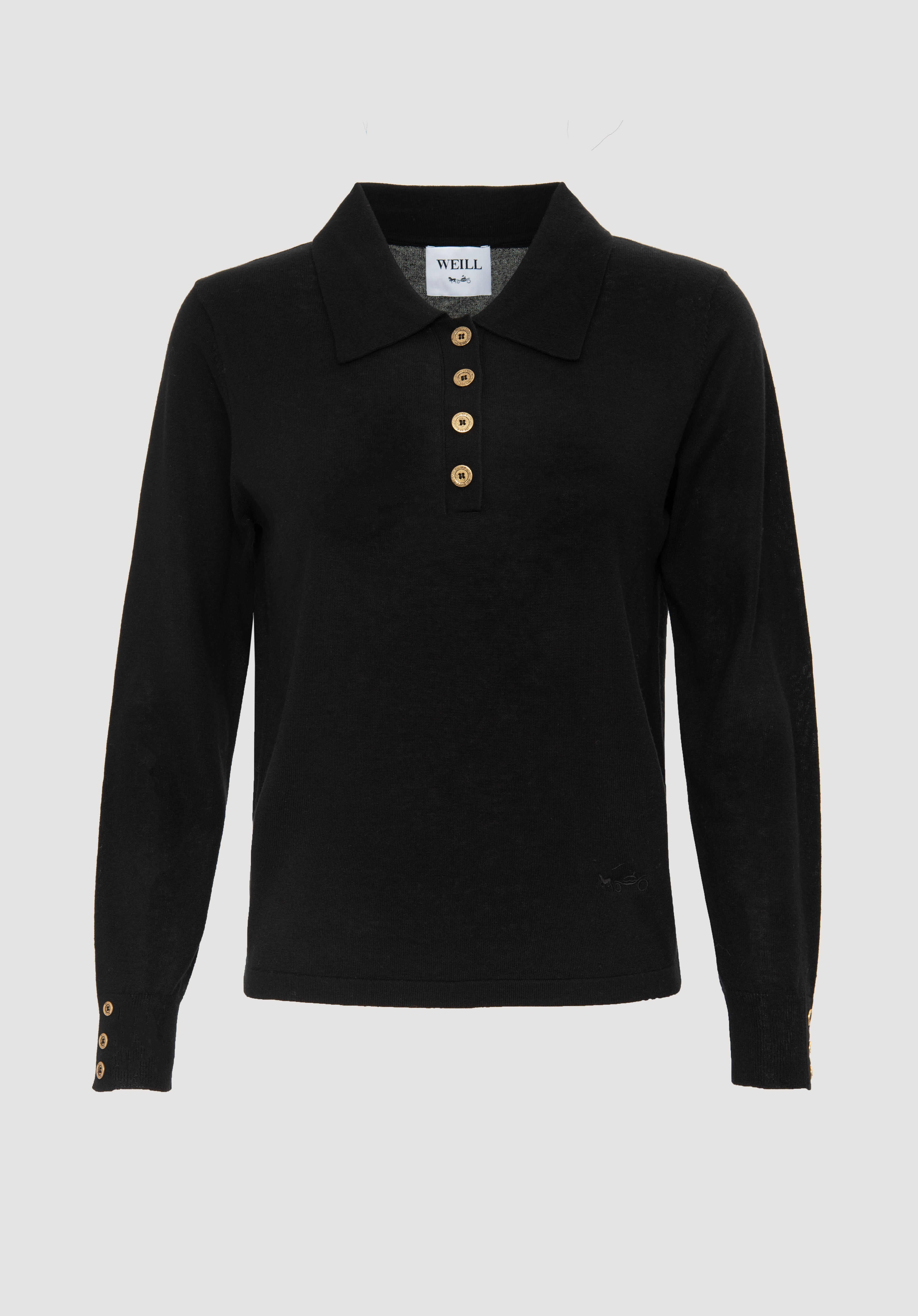 Silk and cashmere polo sweater