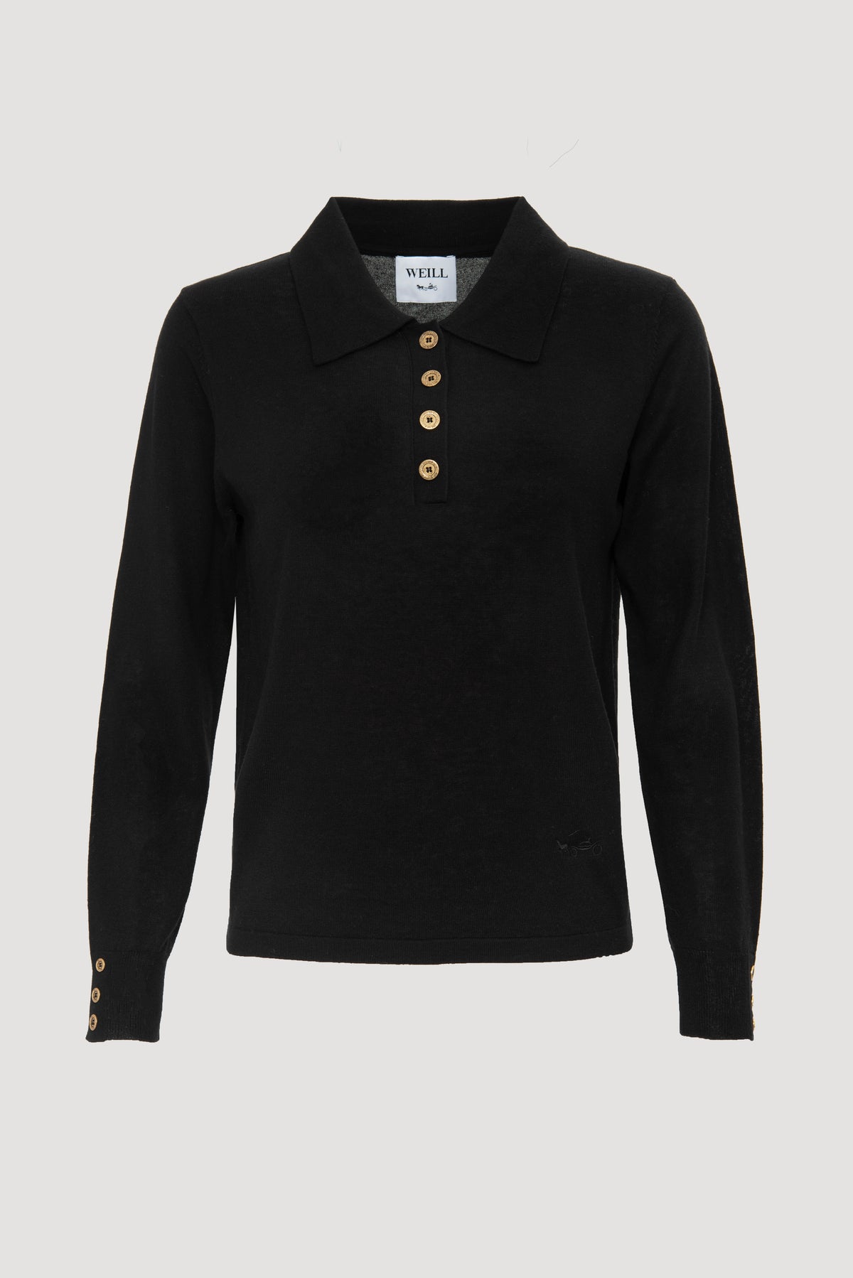 Pull polo en soie et cachemire