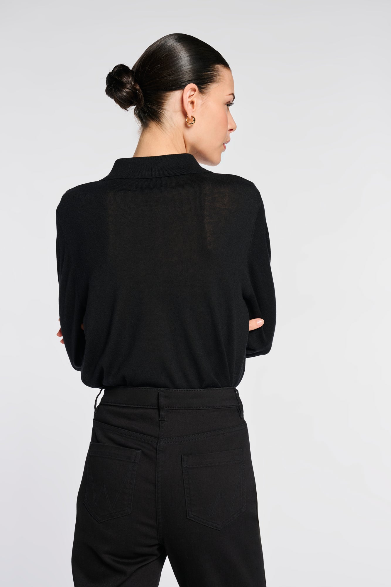Silk and cashmere polo sweater