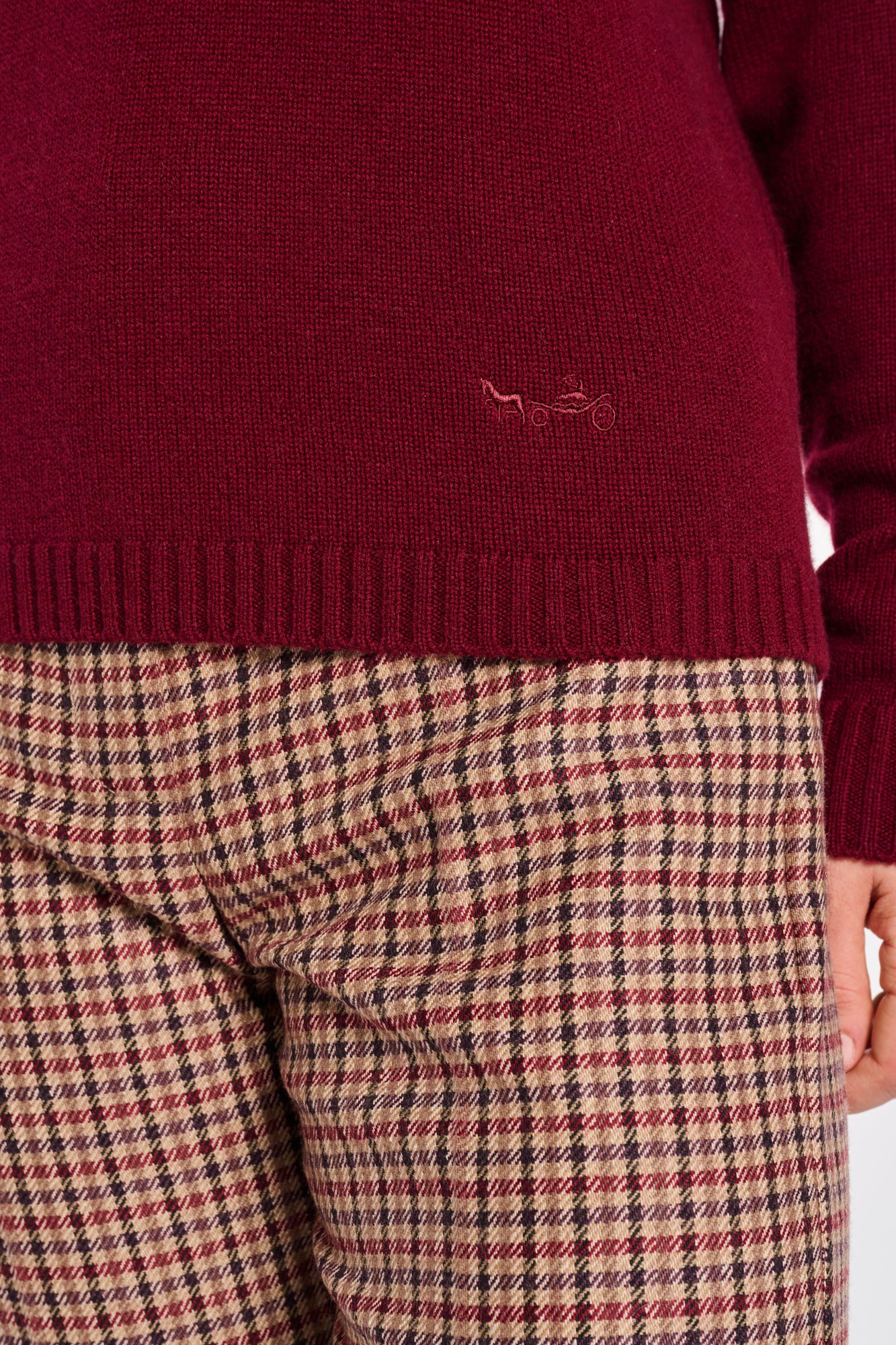 Wool-blend polo sweater