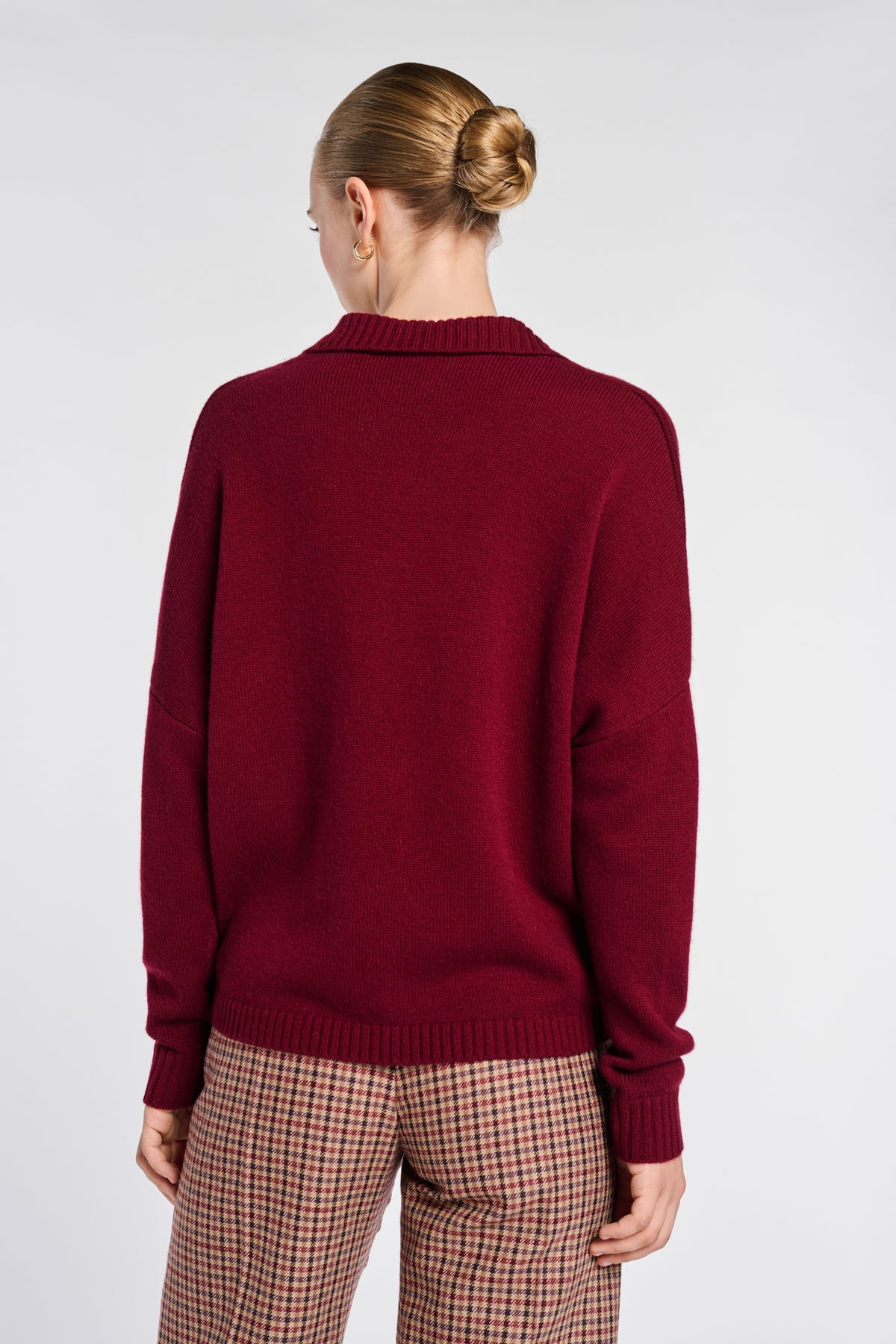 Pull polo en laine mélangée