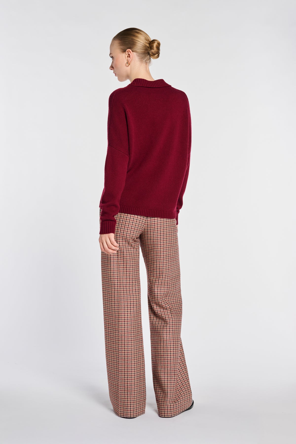 Pull polo en laine mélangée