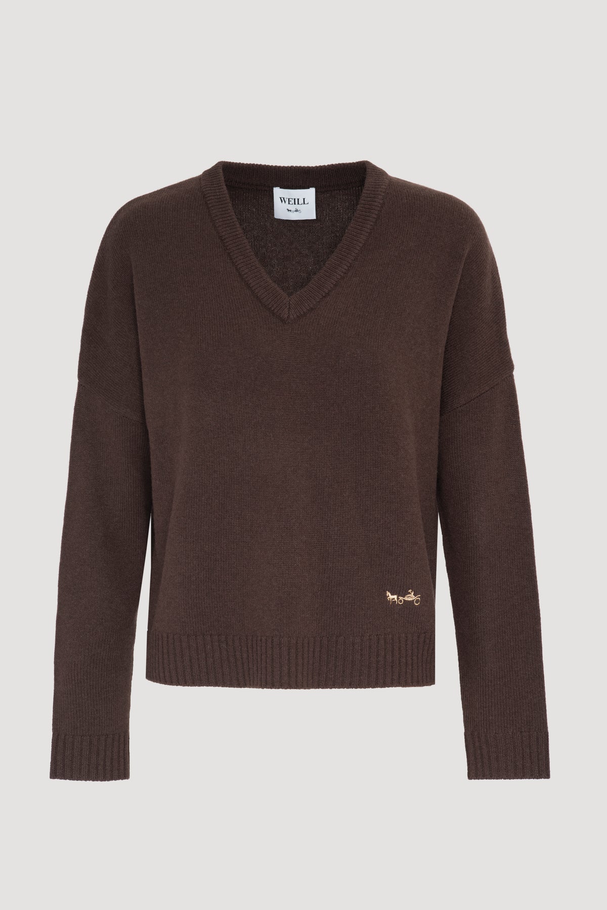 V-neck wool-blend sweater