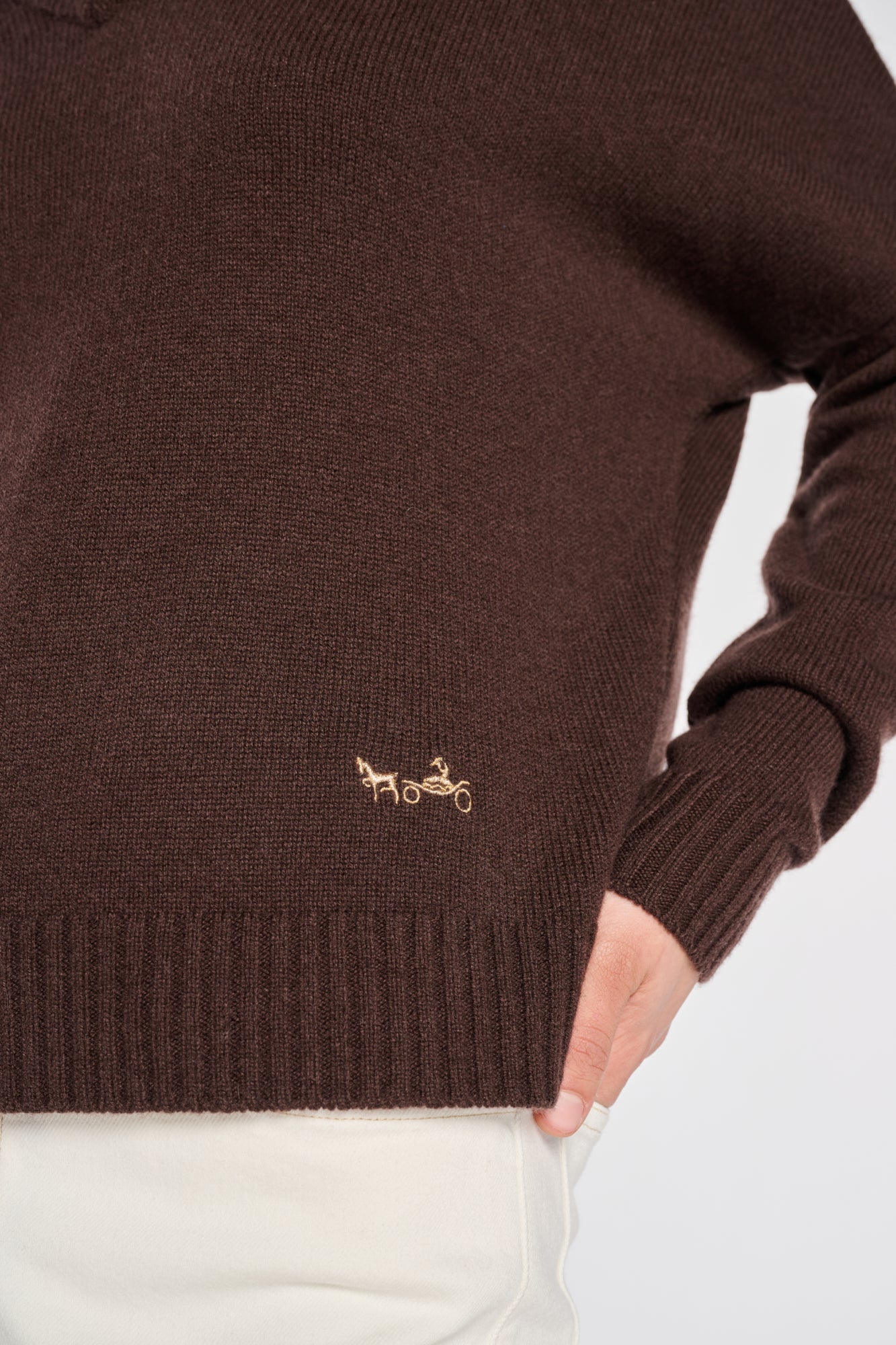 V-neck wool-blend sweater