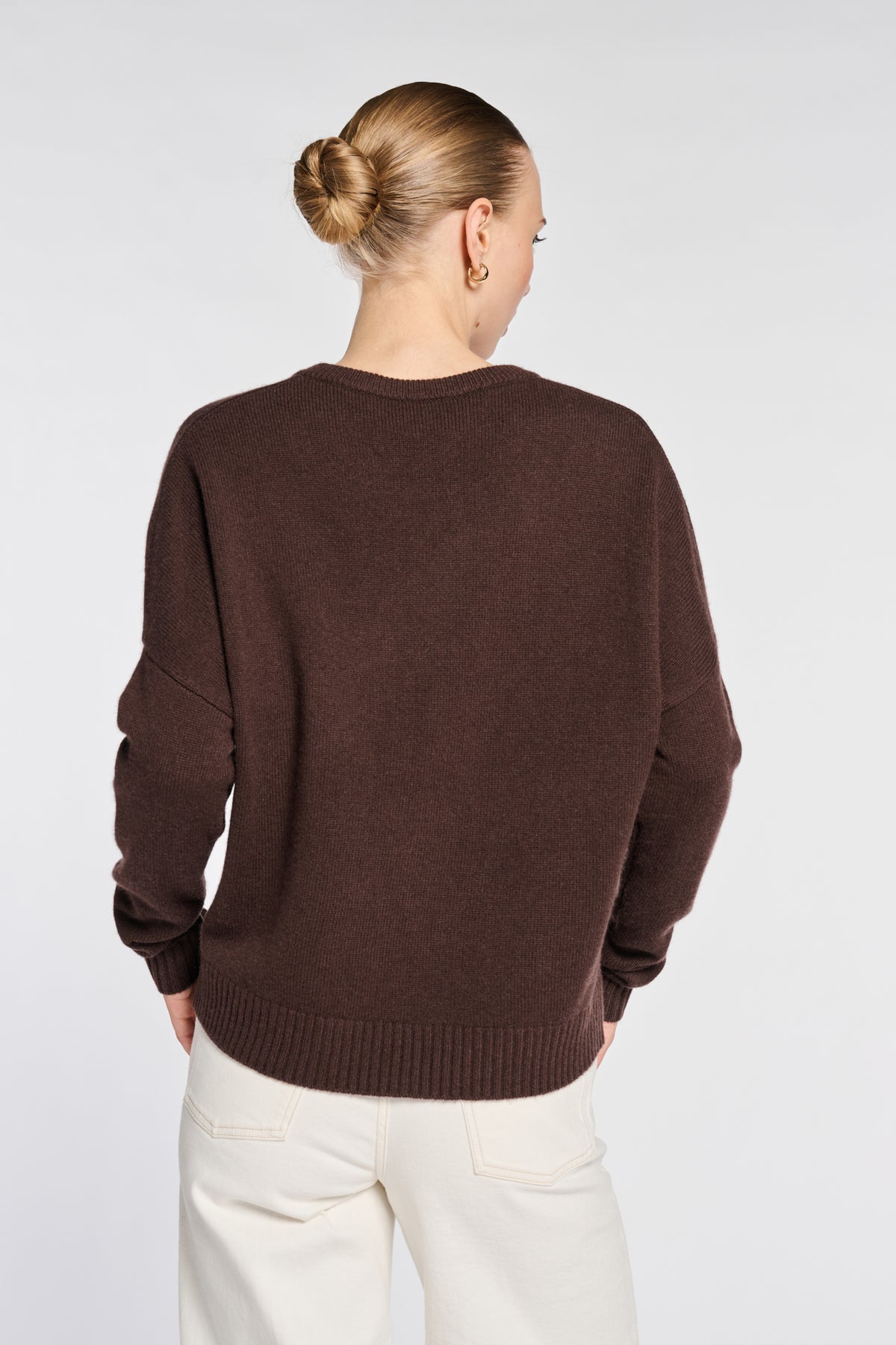 V-neck wool-blend sweater