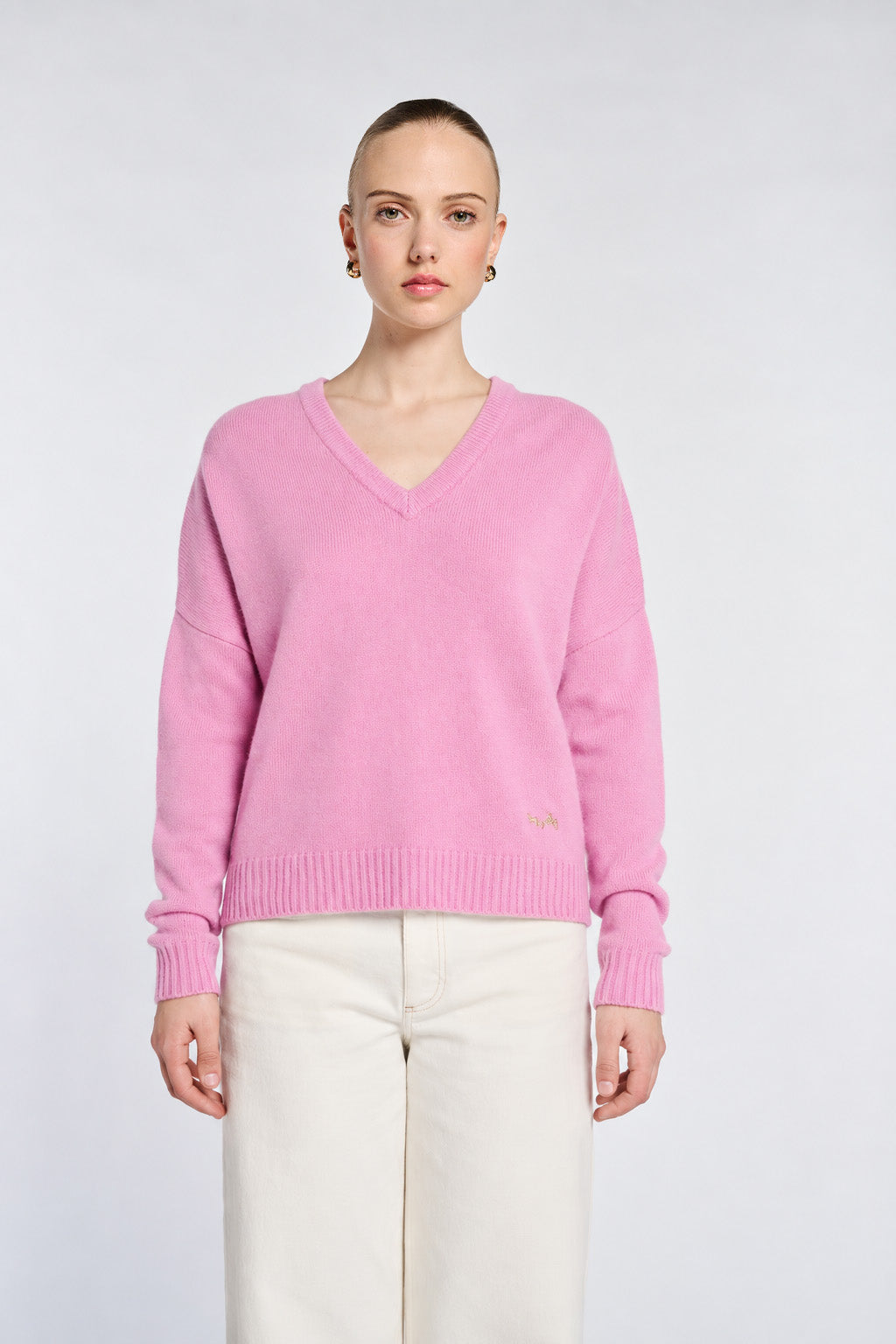 Pull col V en laine mélangé