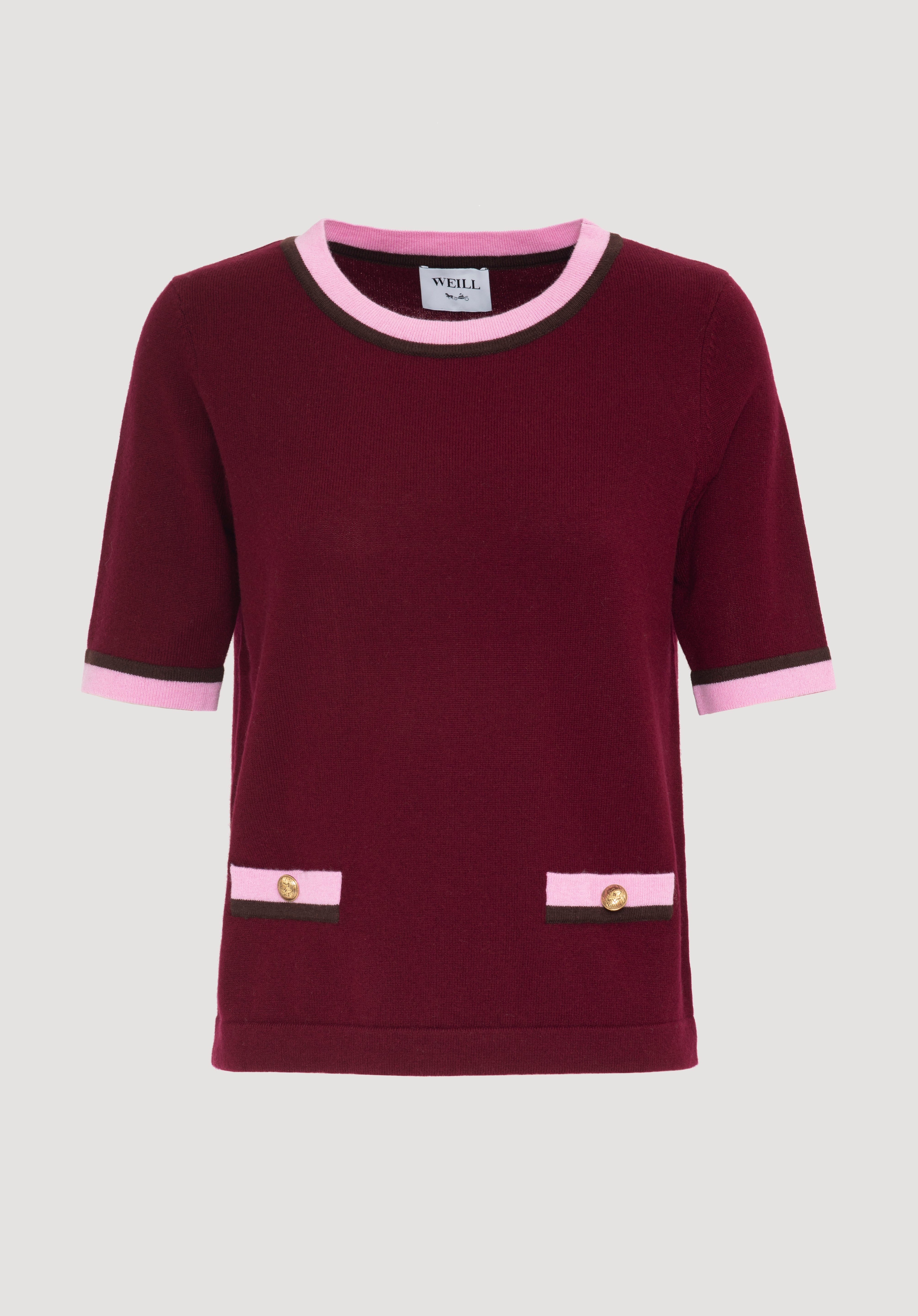 Short-sleeved cashmere-blend sweater