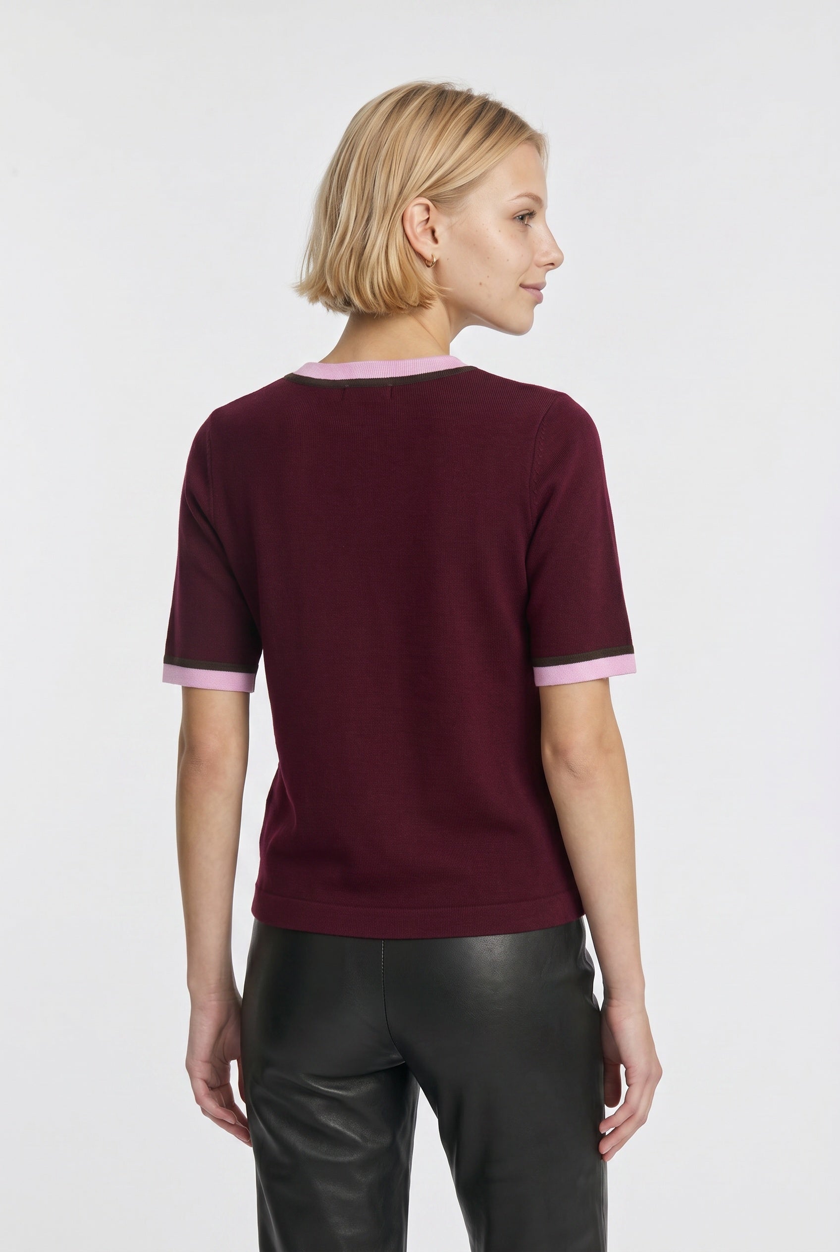 Short-sleeved cashmere-blend sweater