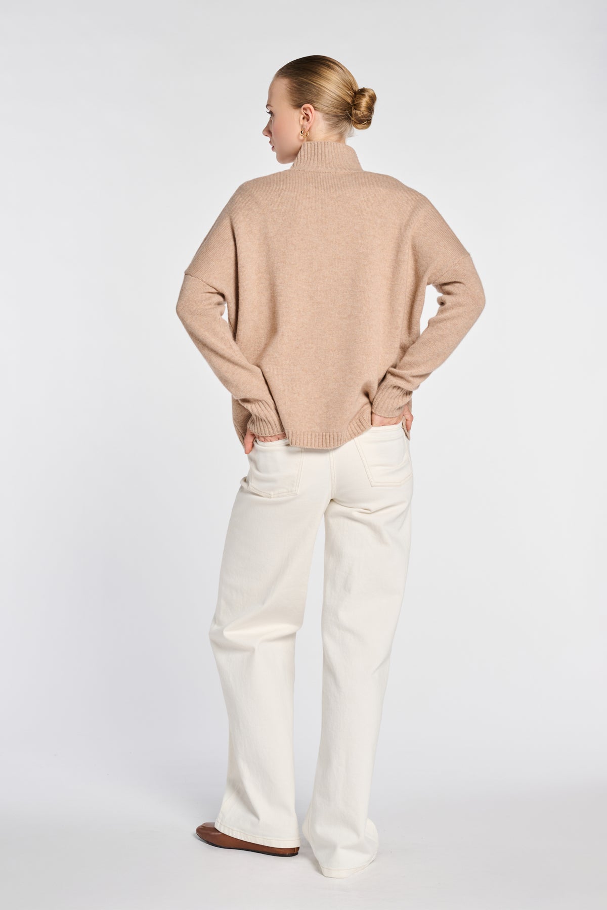 Wool blend half-zip sweater