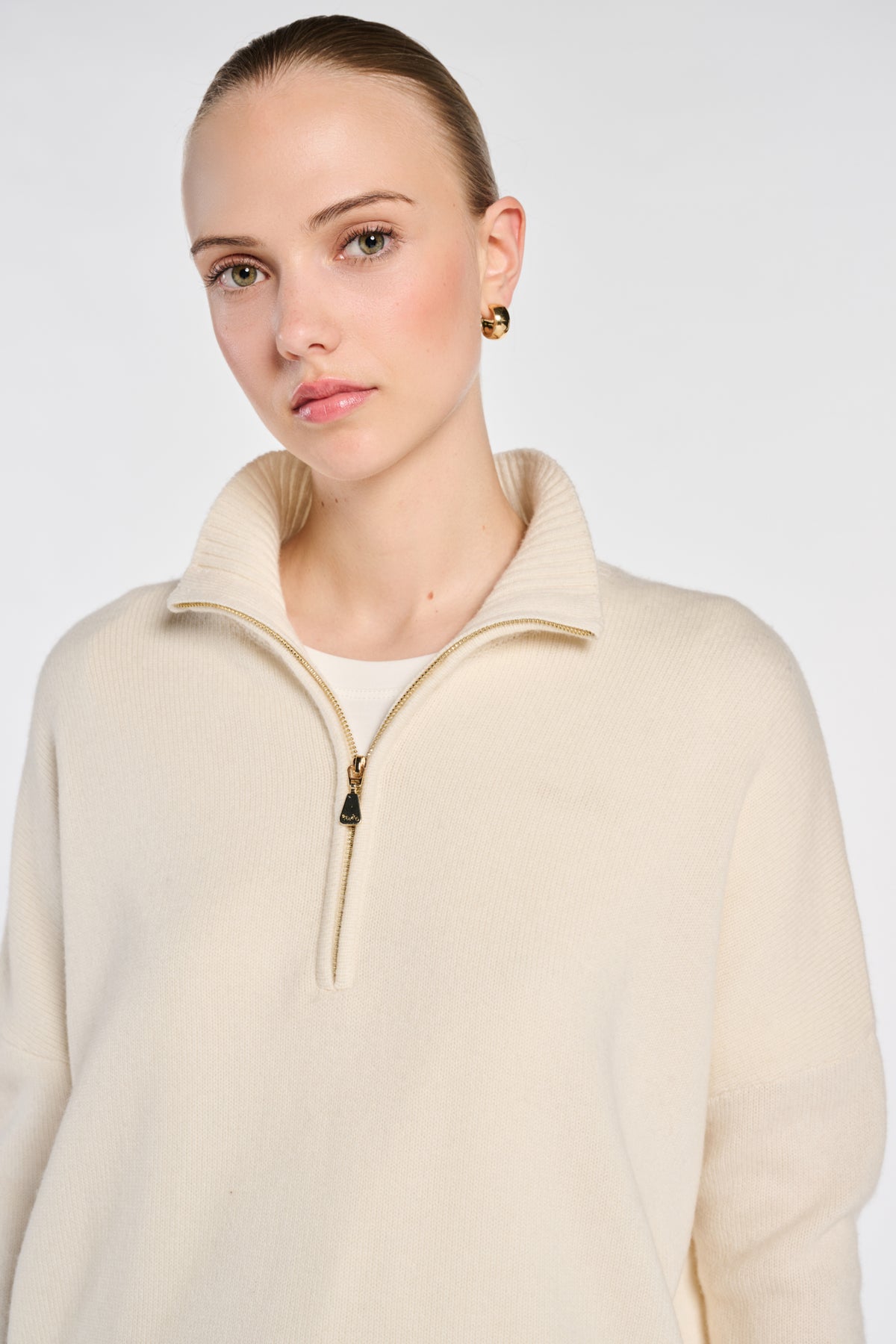 Wool blend half-zip sweater