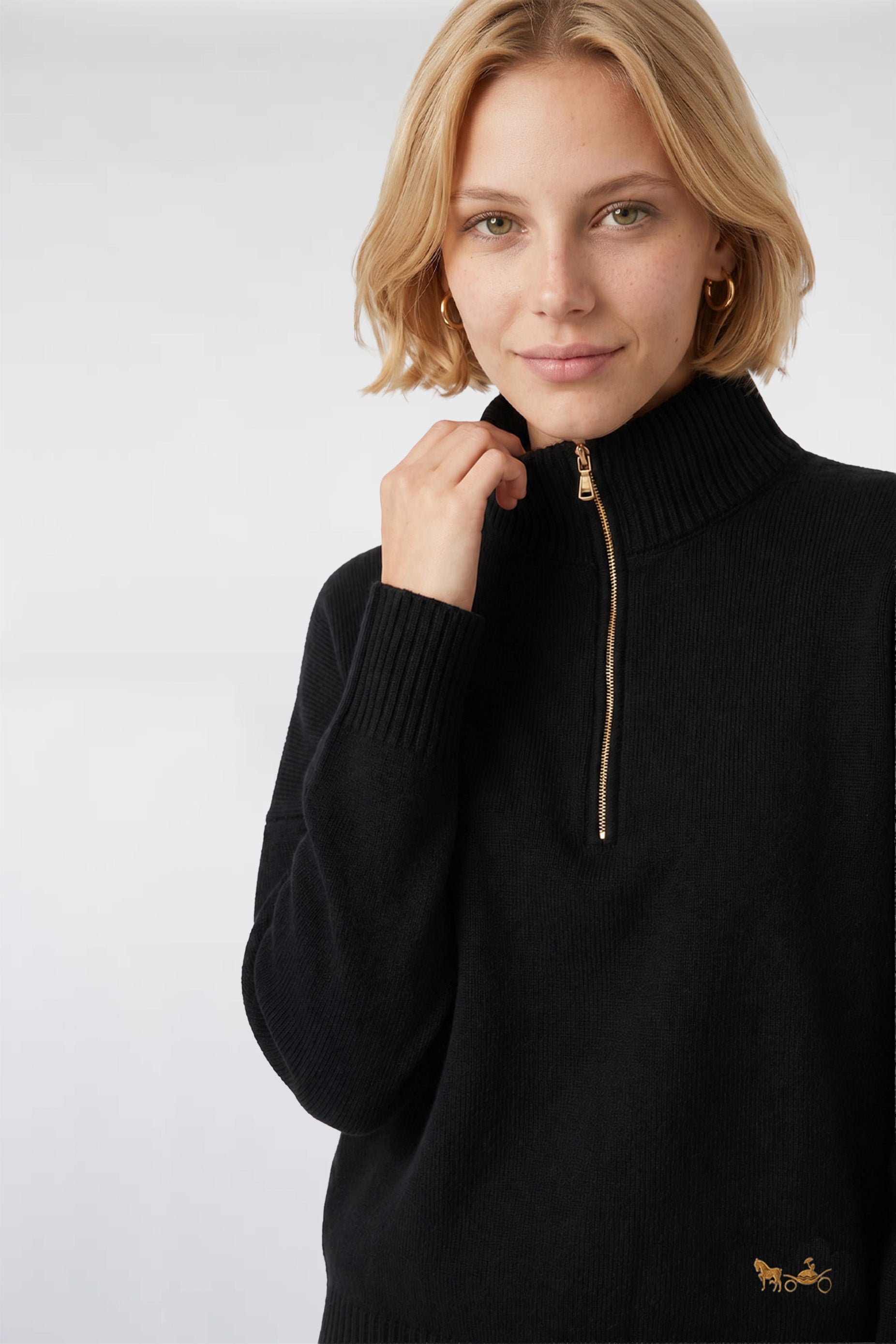 Wool blend half-zip sweater