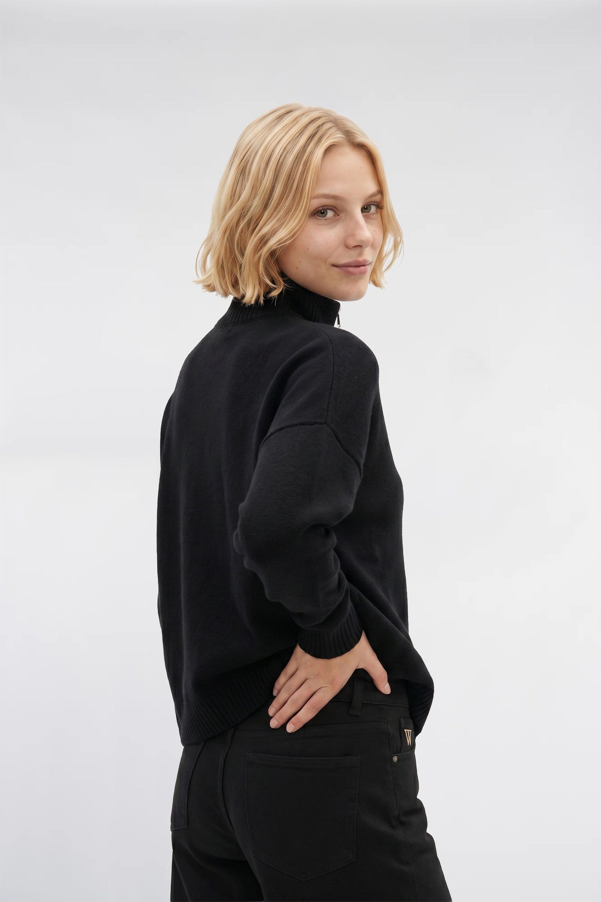 Wool blend half-zip sweater
