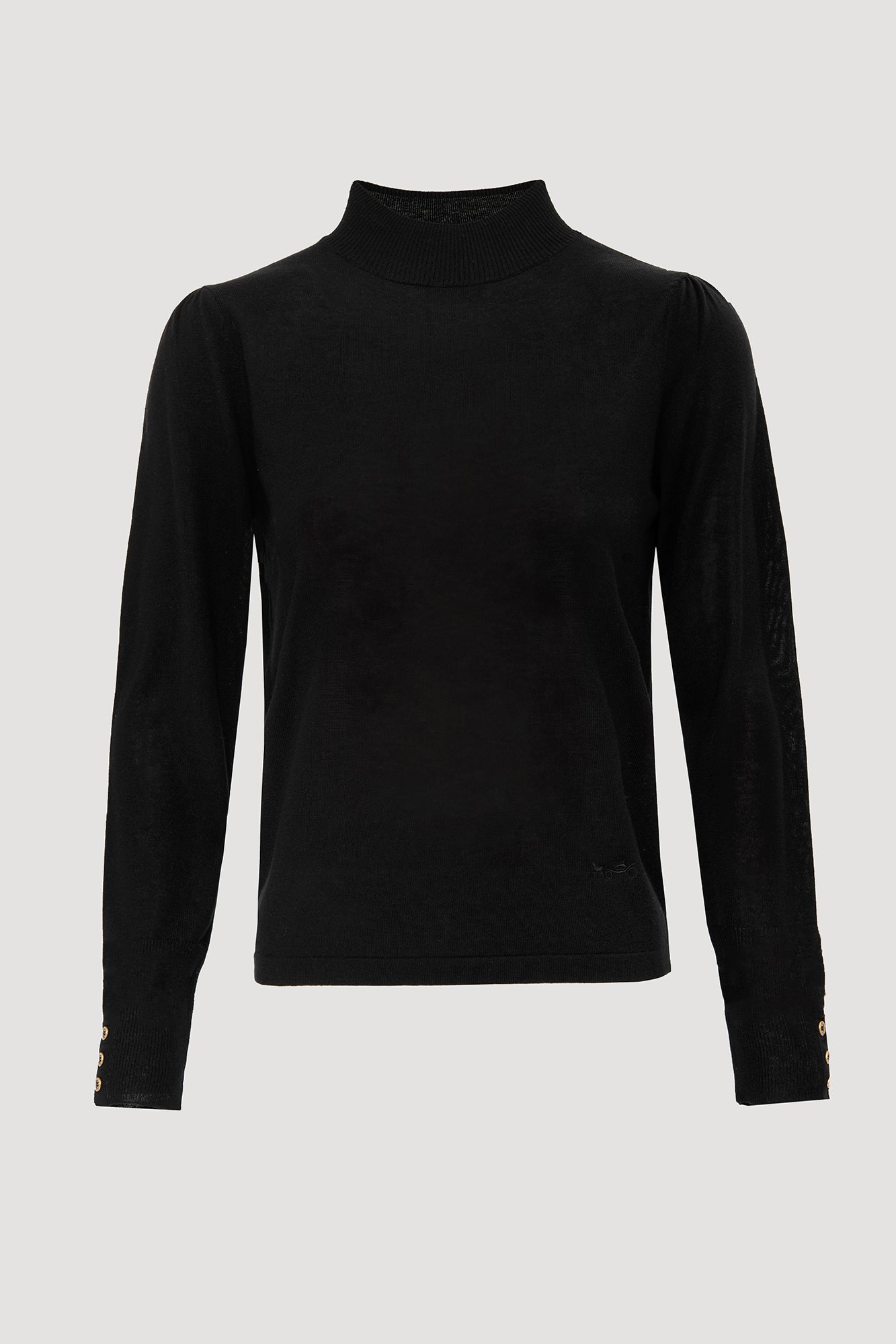 High-neck cashmere and silk sweater