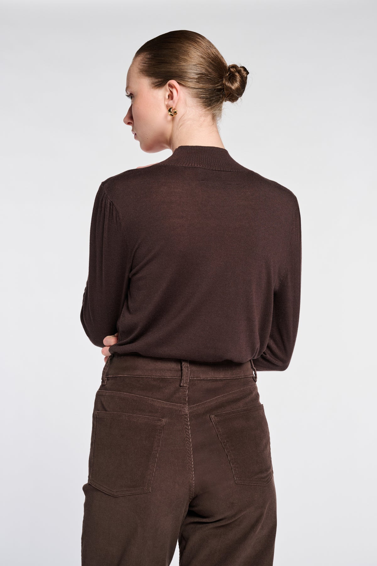 Pull col montant en cachemire et soie