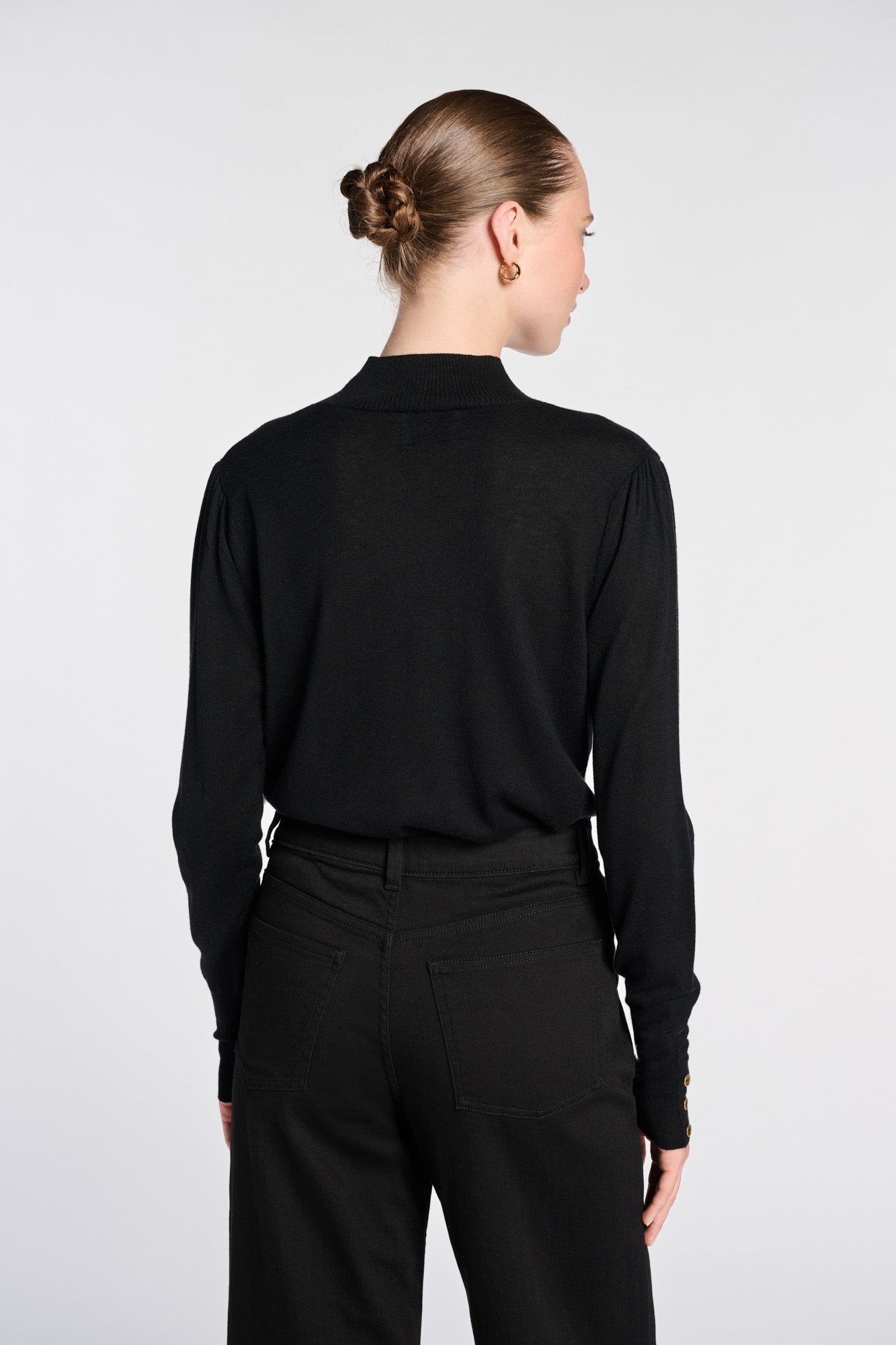 High-neck cashmere and silk sweater
