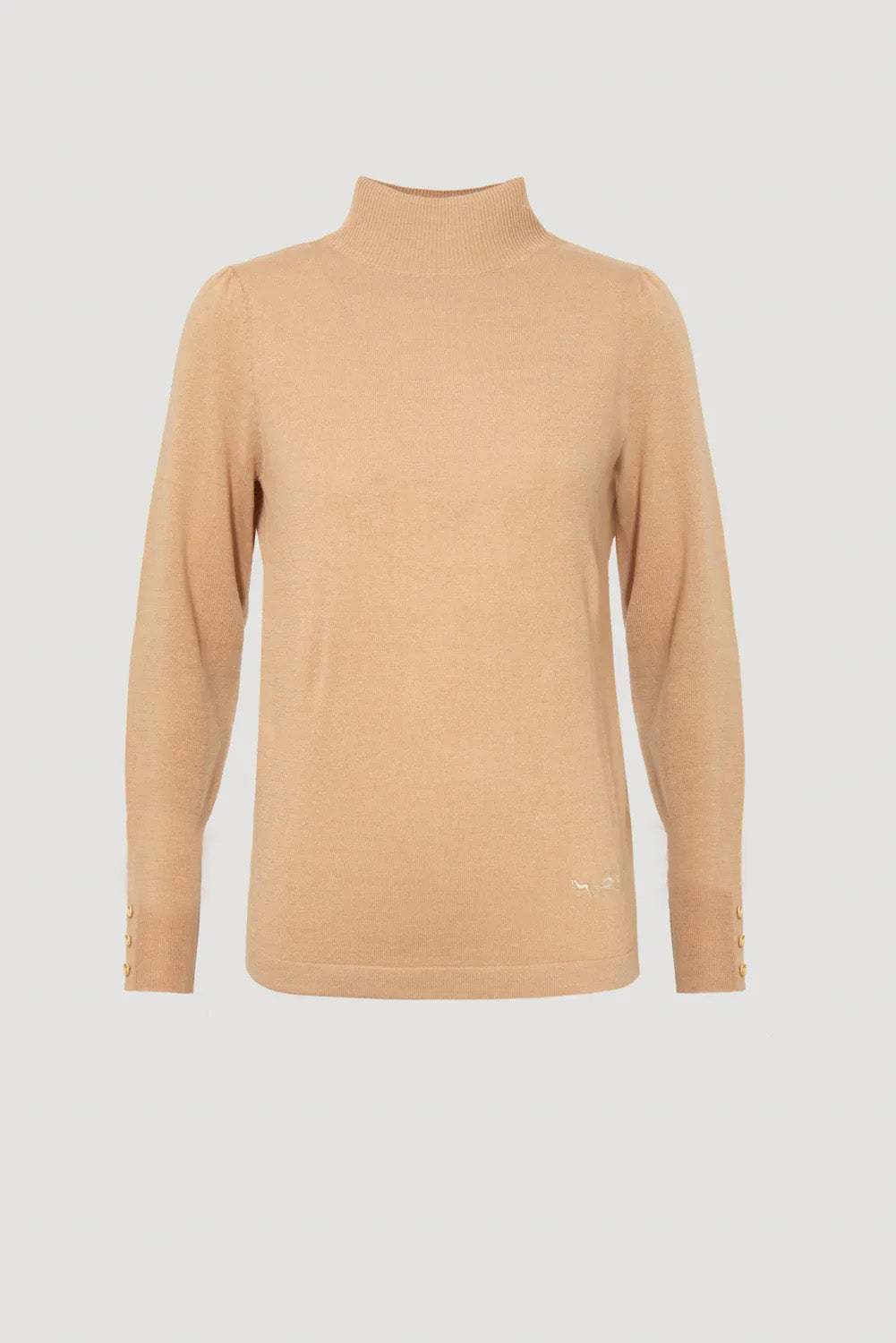Pull col montant en cachemire et soie