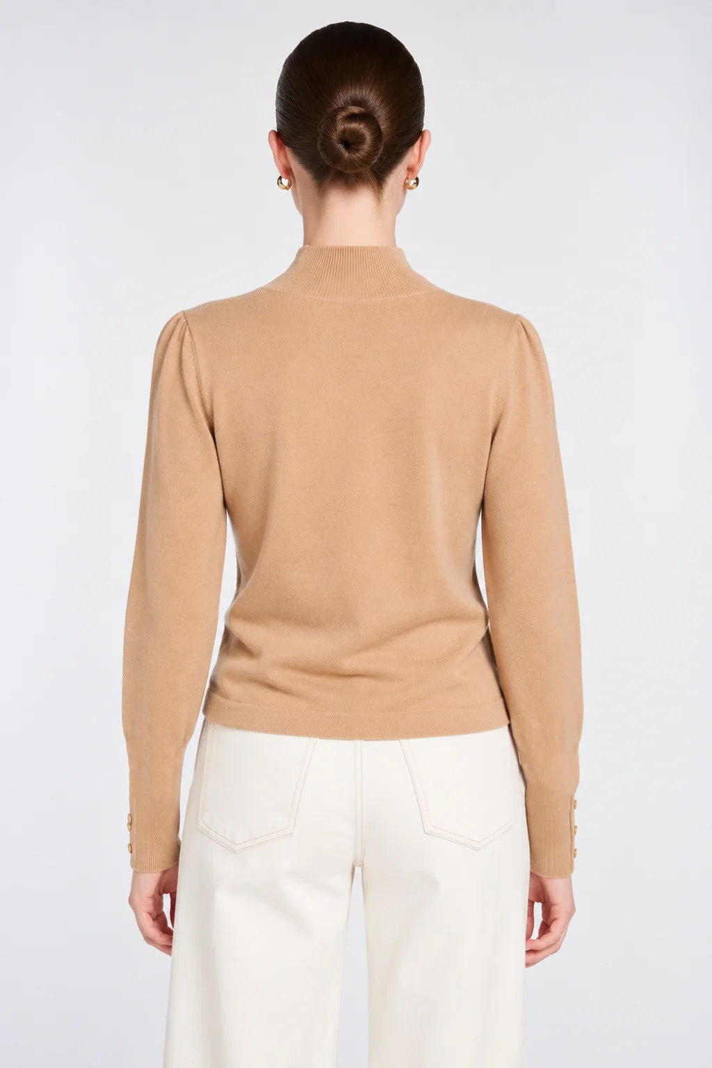 Pull col montant en cachemire et soie