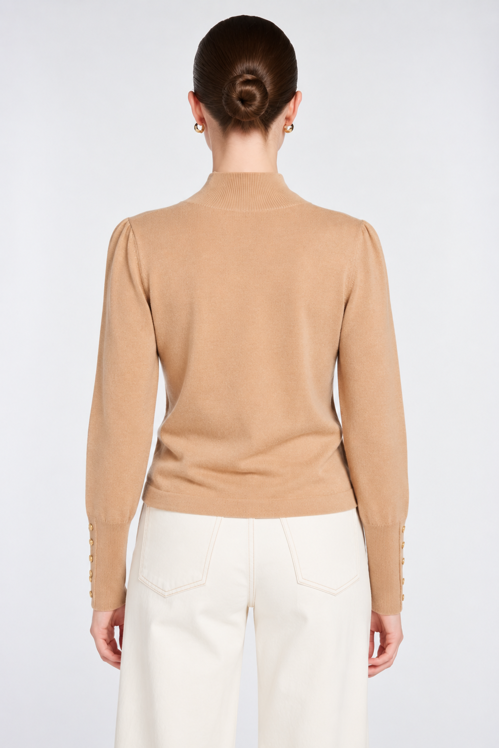 Pull col montant en cachemire et soie