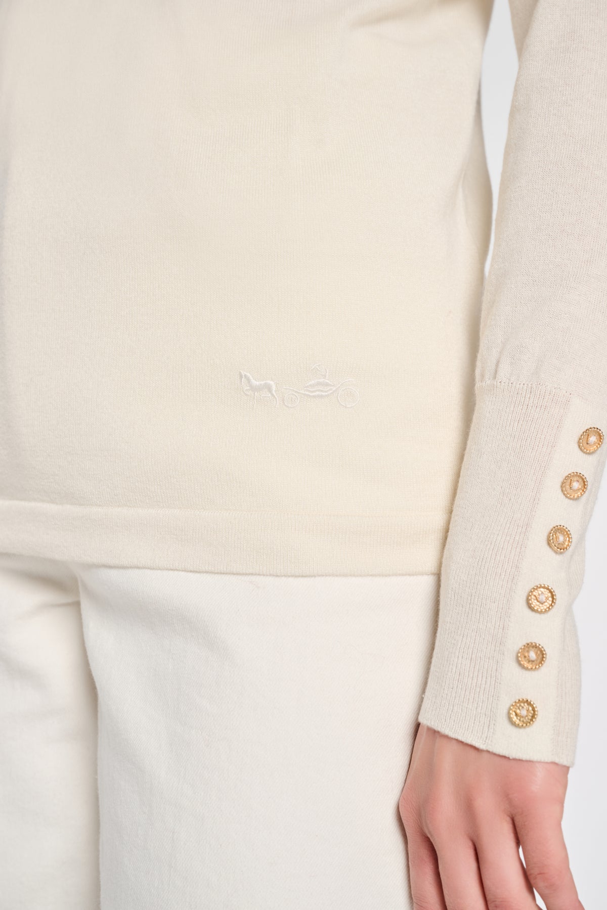 Pull col montant en cachemire et soie