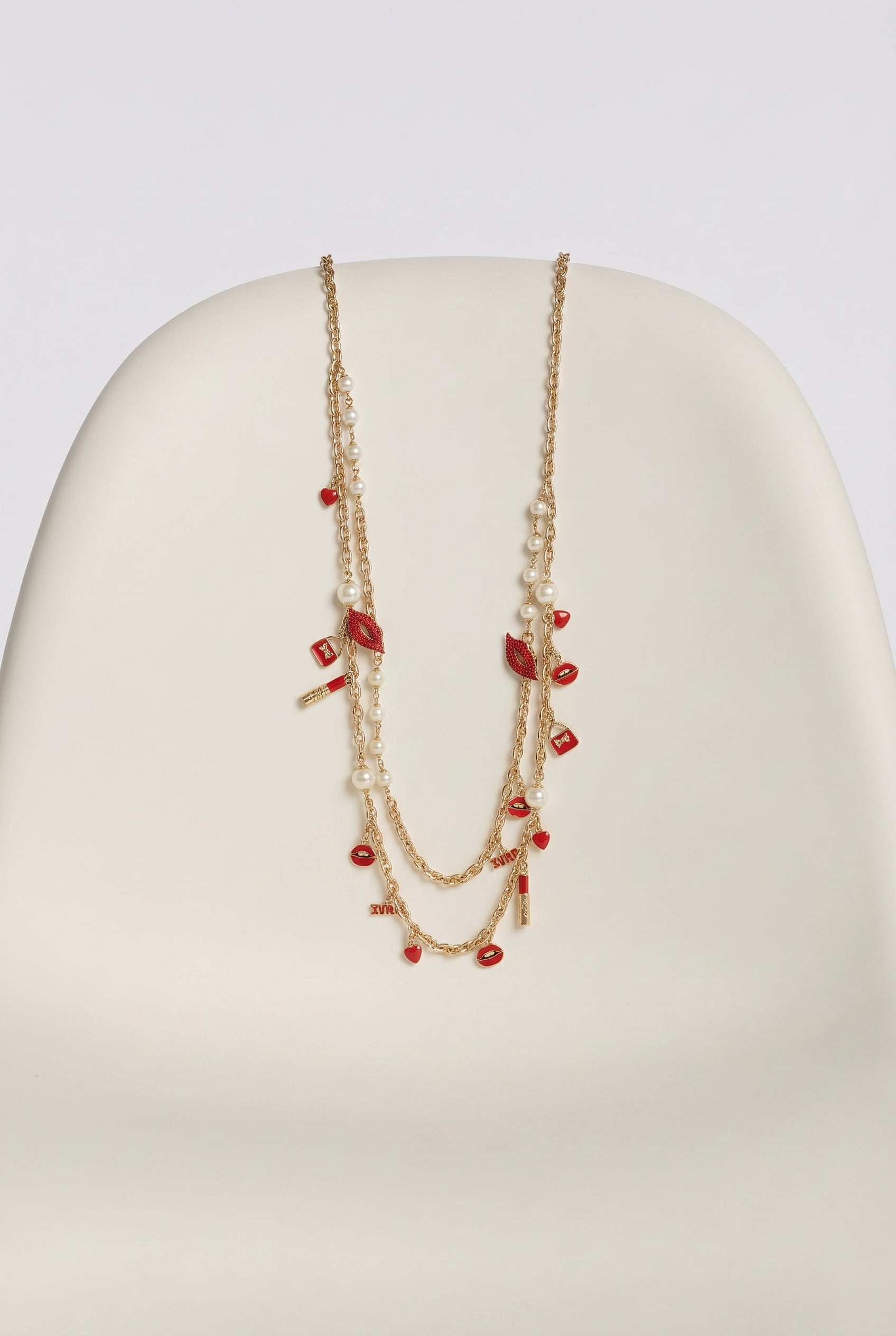 Long Necklace with Charms and beads