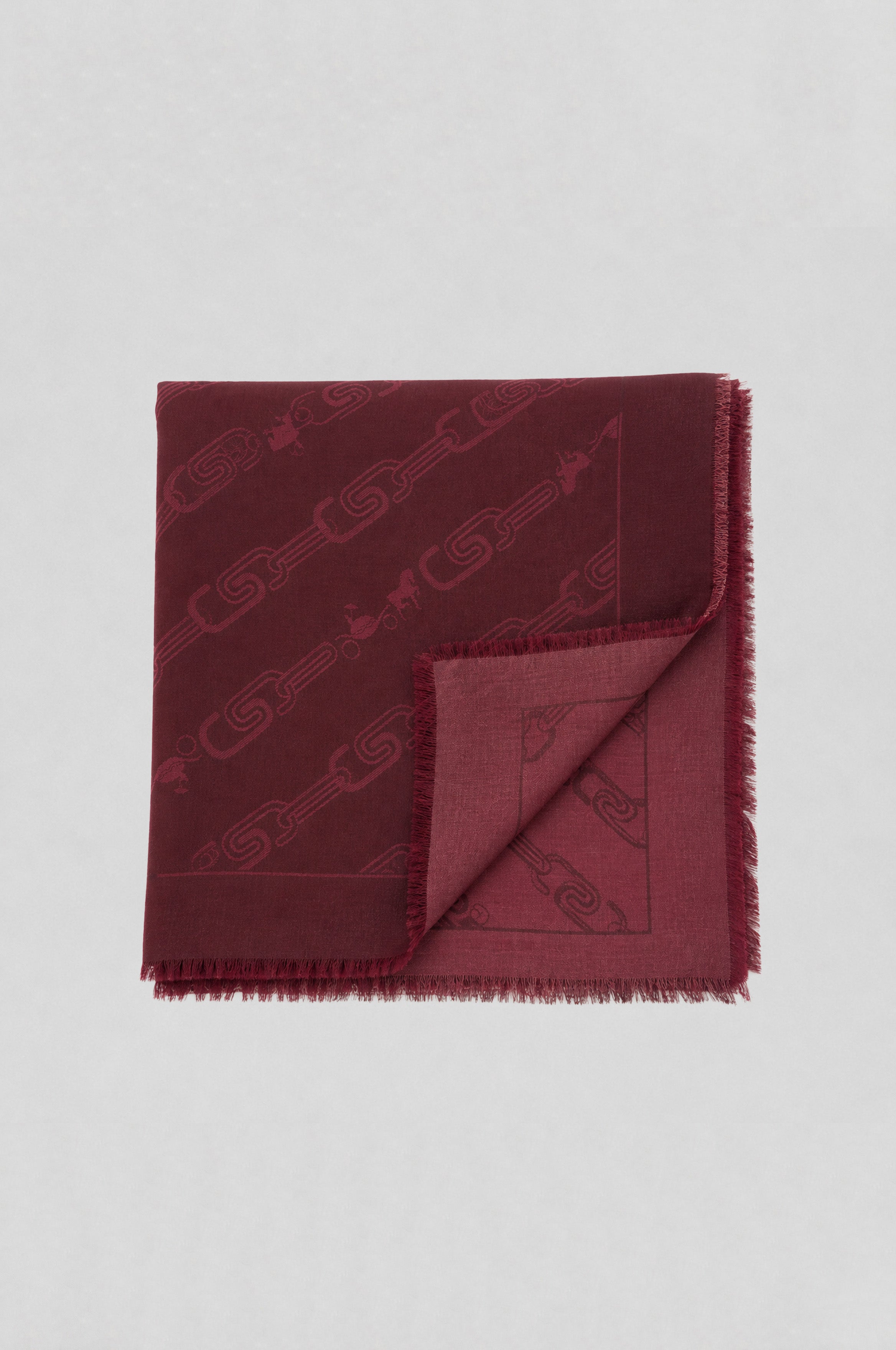 Wool and silk scarf with a chain print