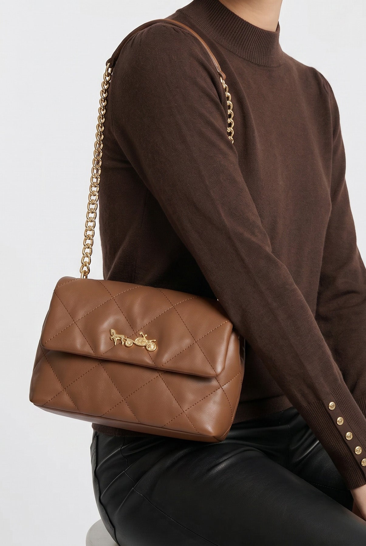 Sac Romy en cuir matelassé