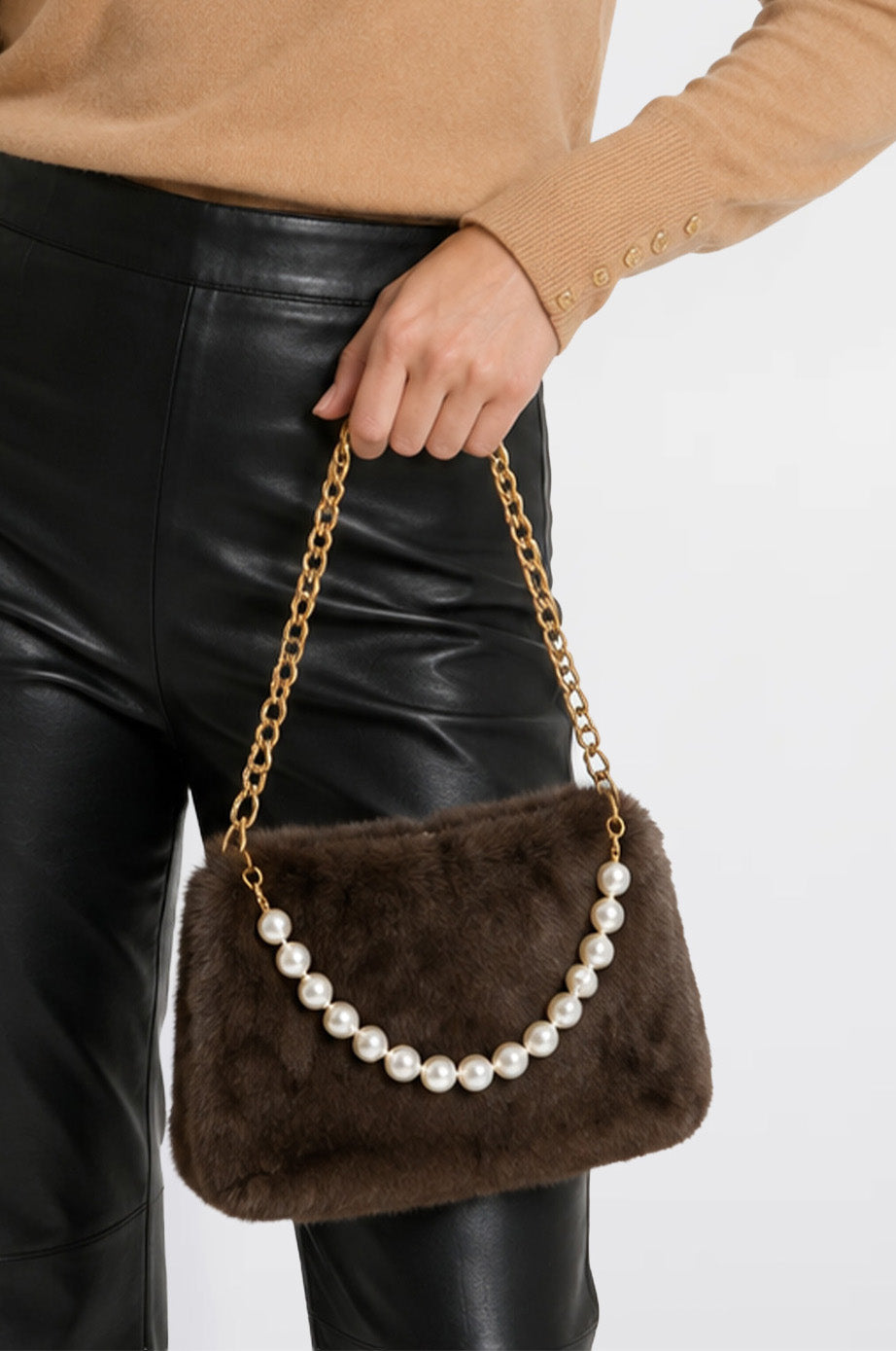 Pochette Flocon en eco-fourrure
