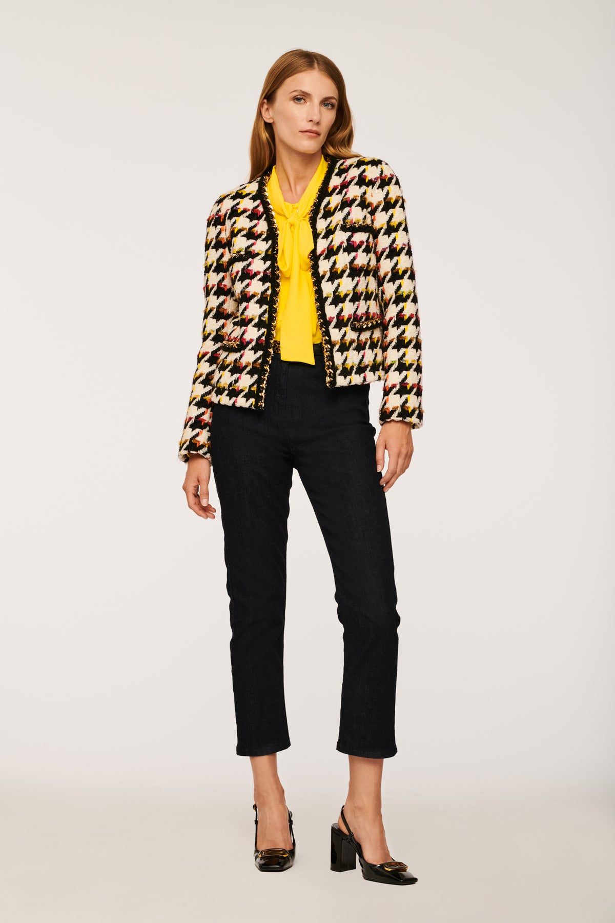 Veste en tweed pied-de-poule
