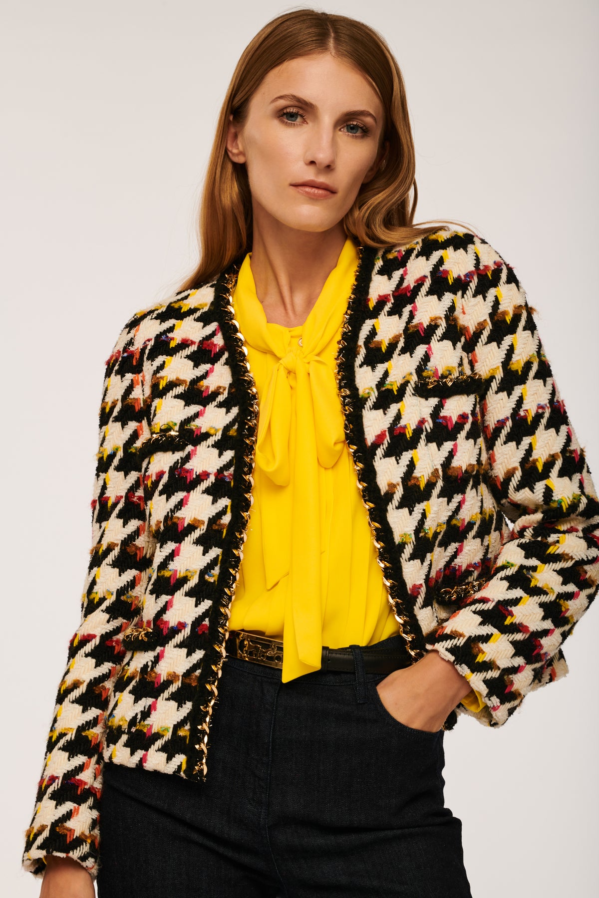 Veste en tweed pied-de-poule