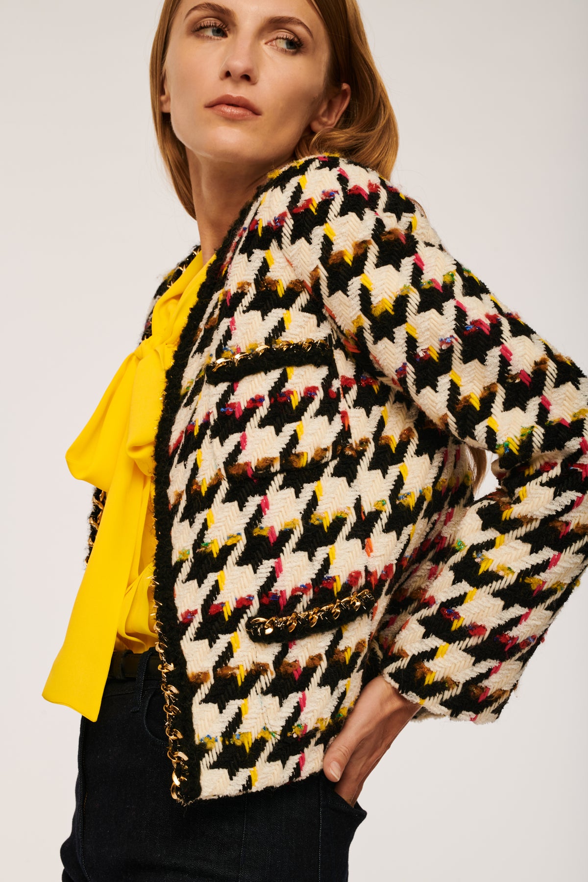 Veste en tweed pied-de-poule
