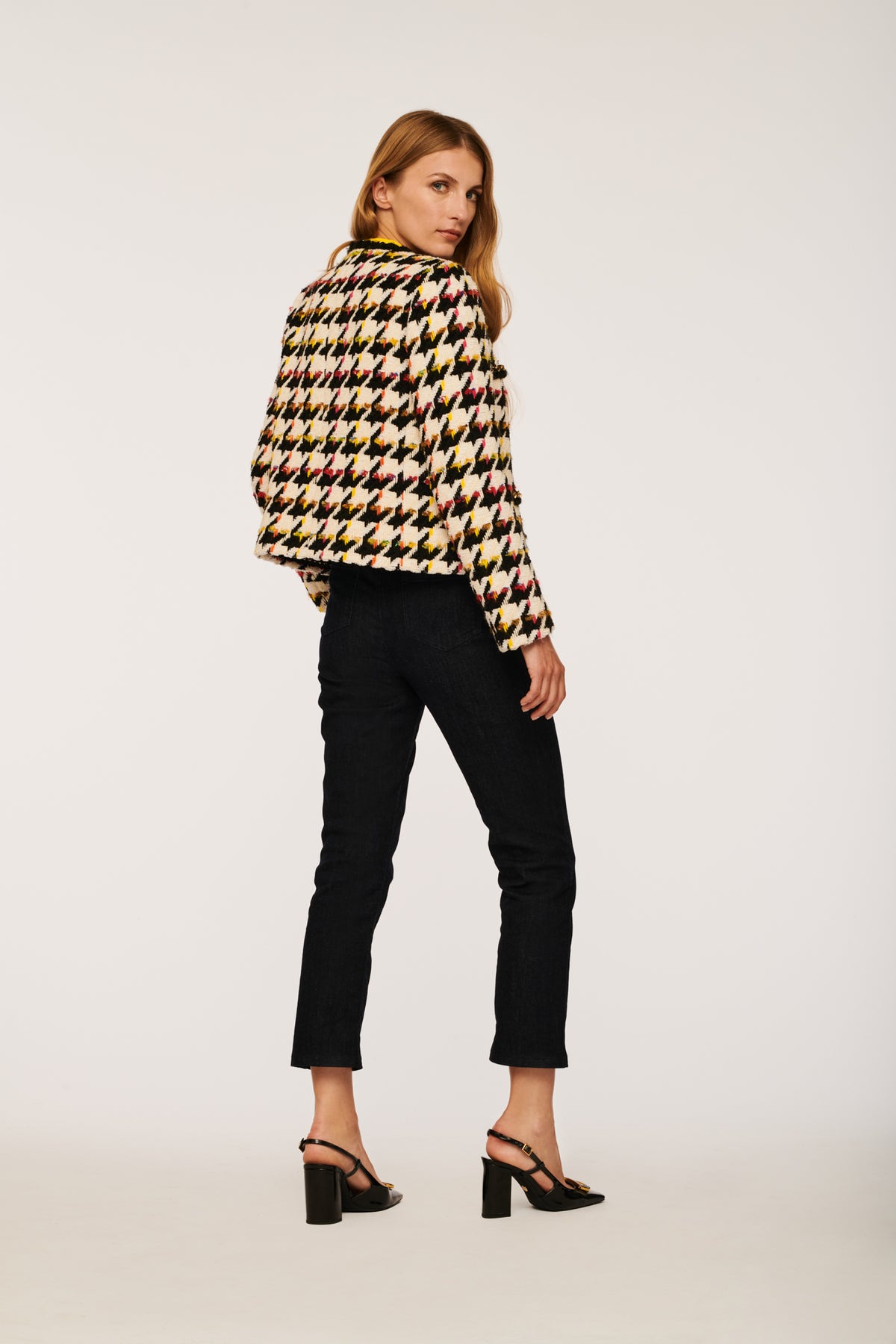 Veste en tweed pied-de-poule