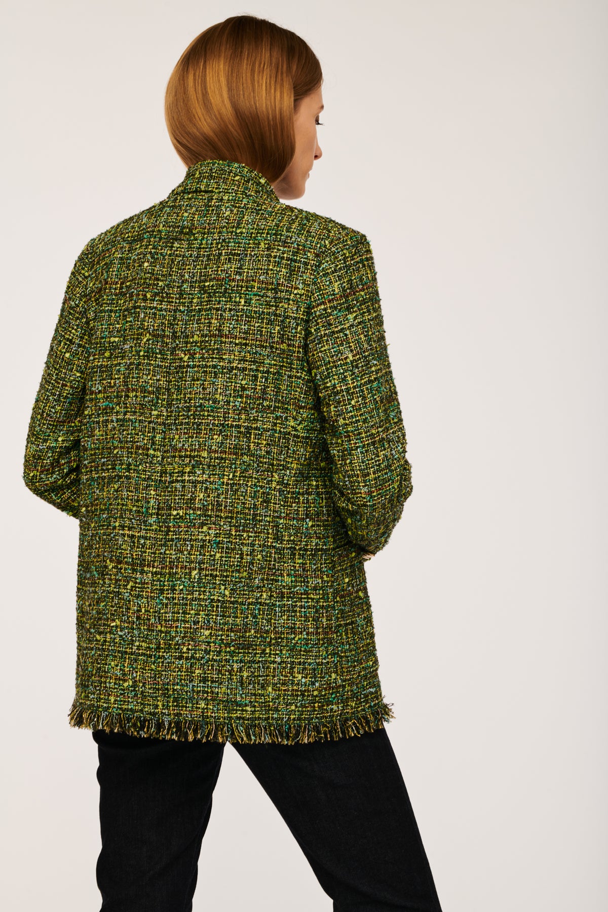 Blazer en tweed frangé