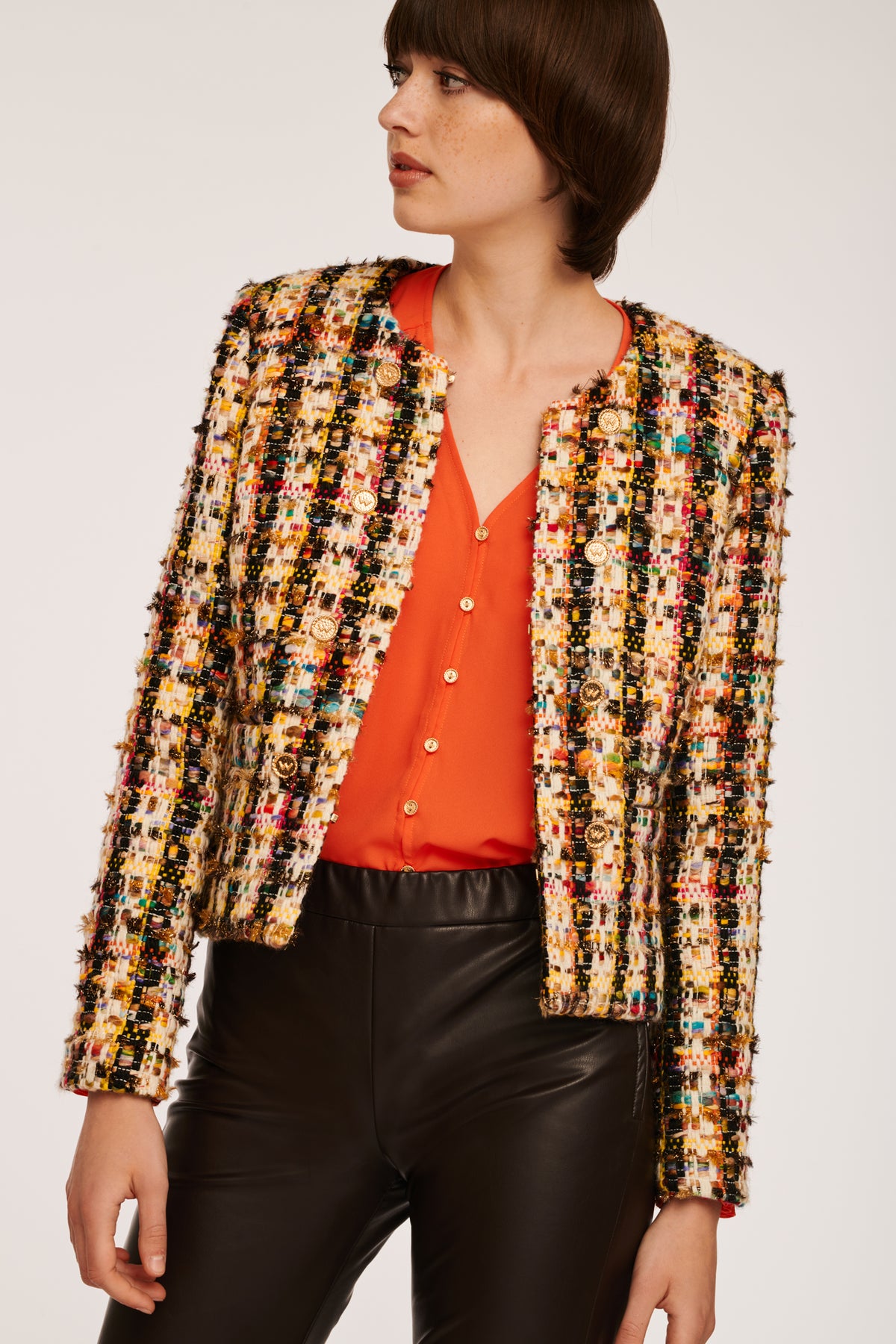 Veste en tweed fantaisie