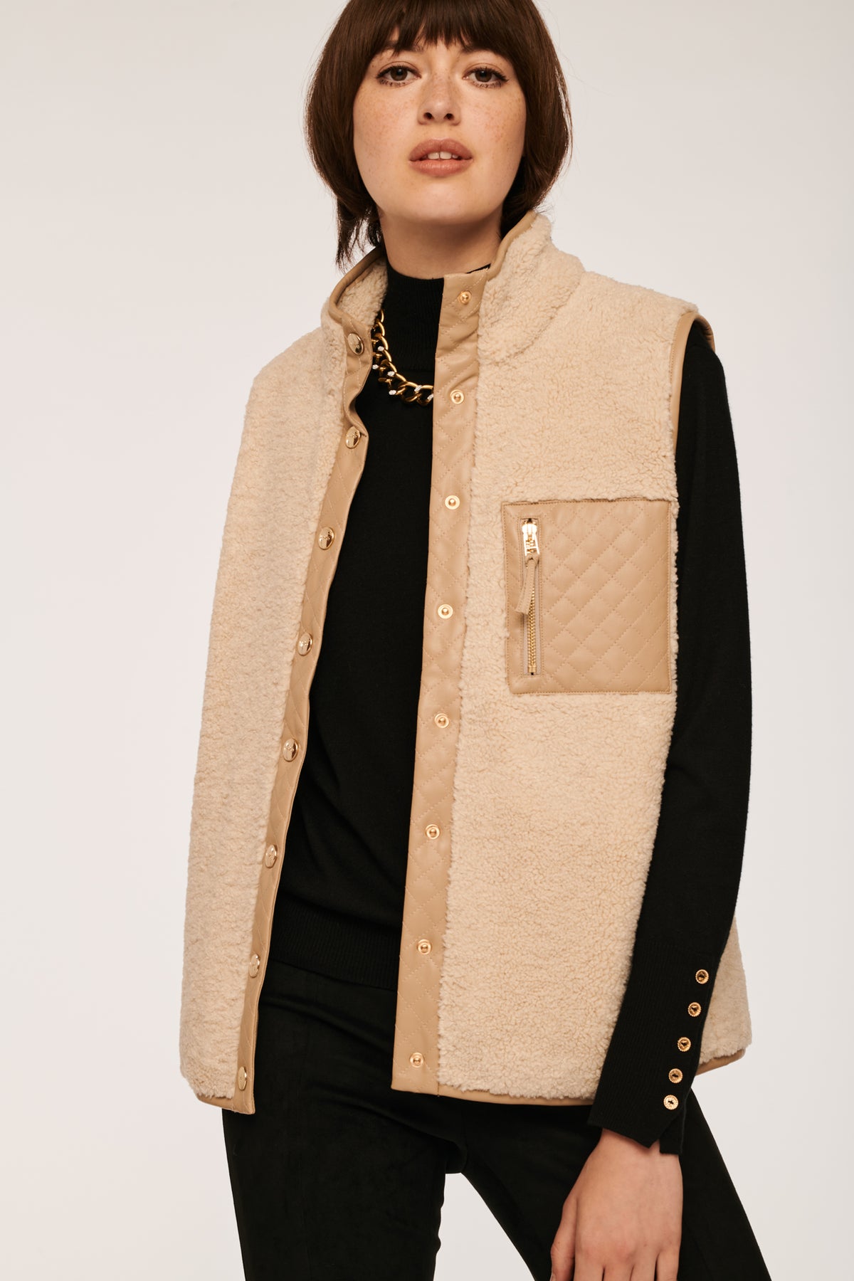 Veste sans manches bi-matière