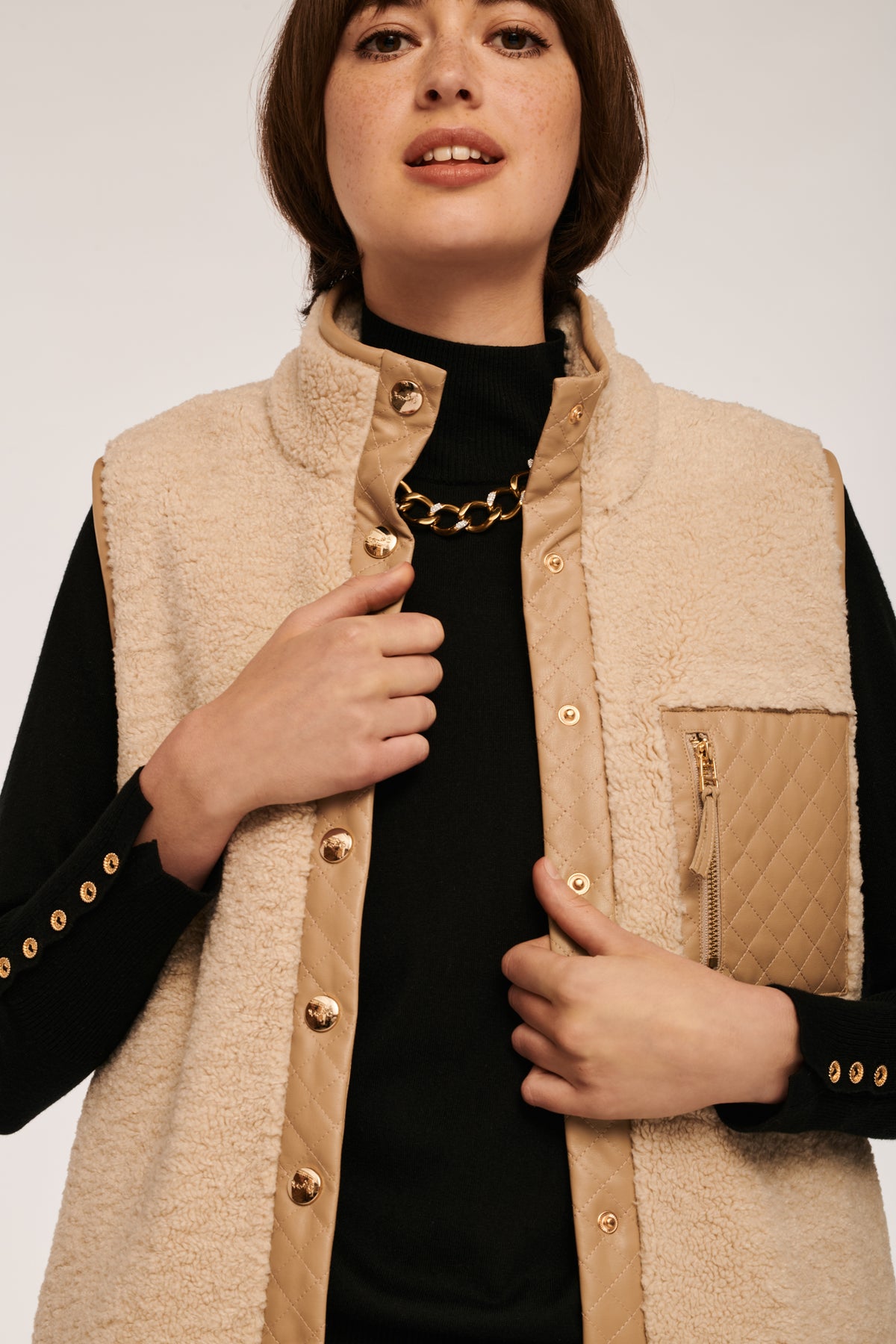 Veste sans manches bi-matière