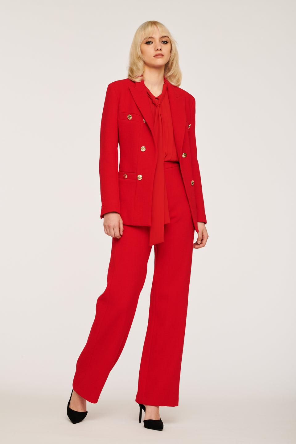 Veste blazer en crêpe de laine