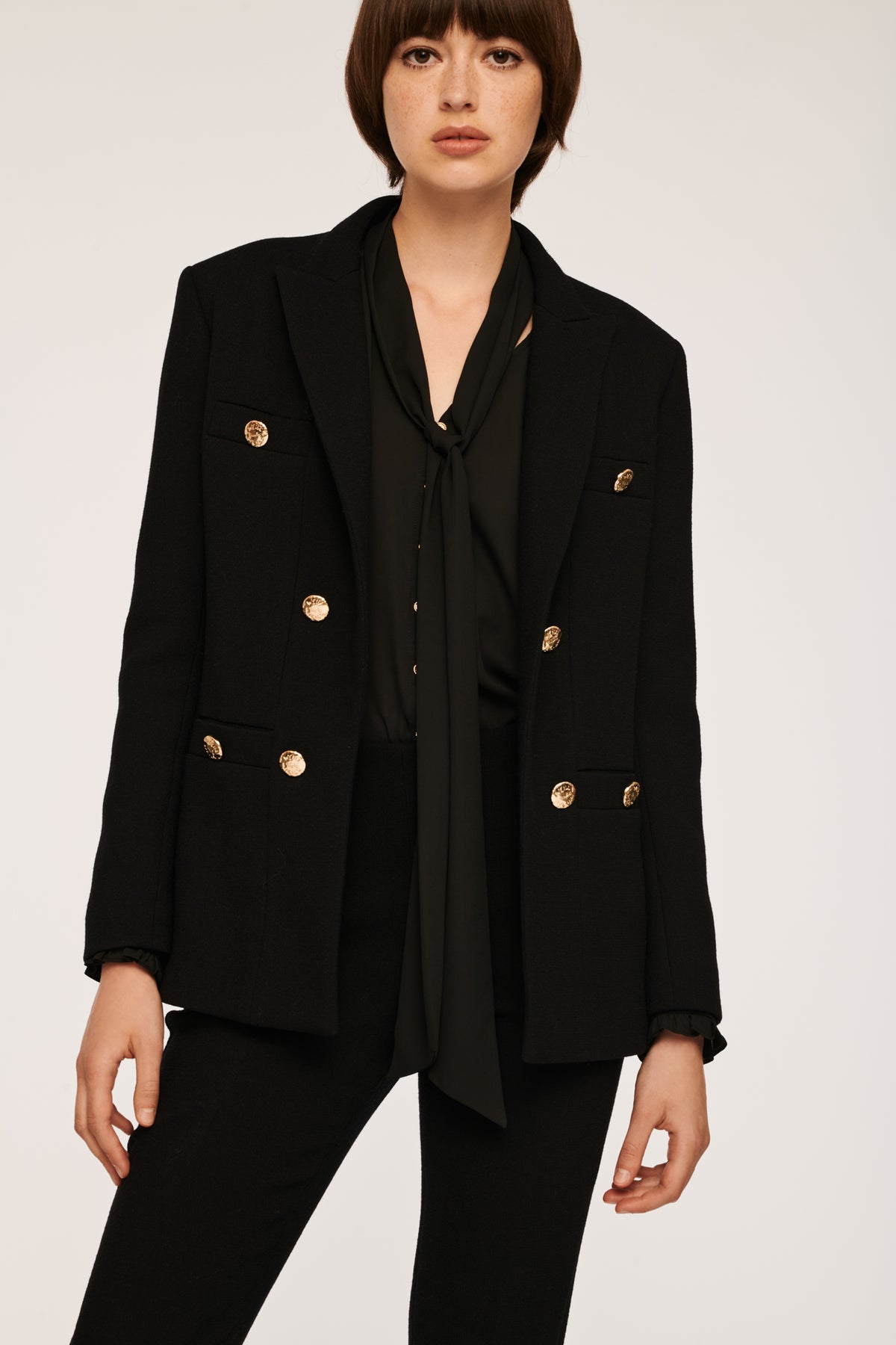 Veste blazer en crêpe de laine