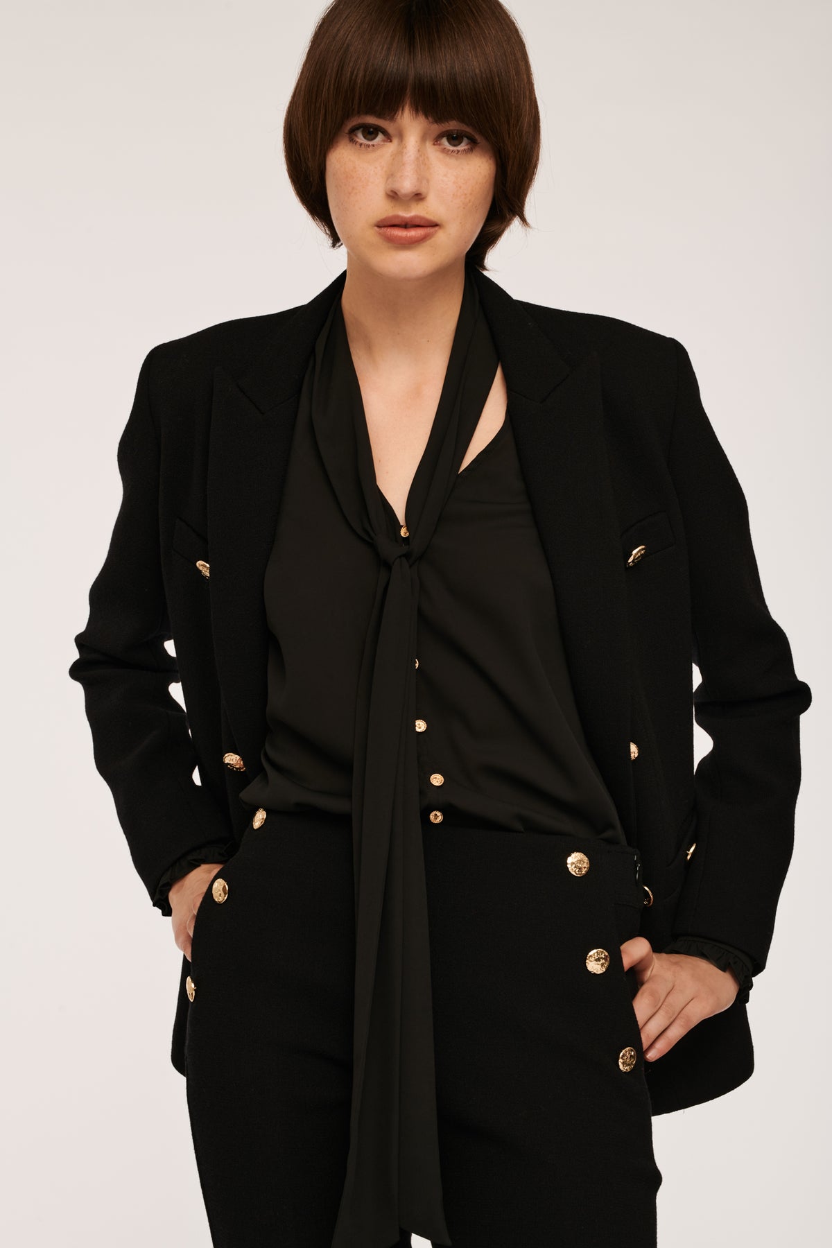 Veste blazer en crêpe de laine