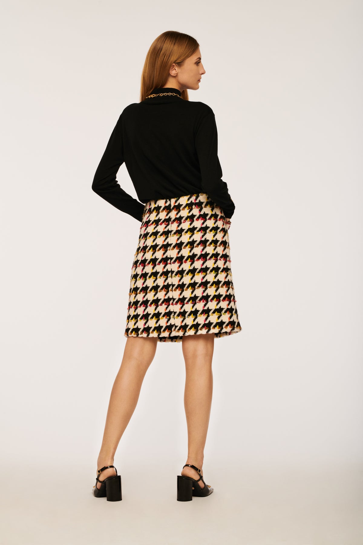 Jupe en tweed pied-de-poule