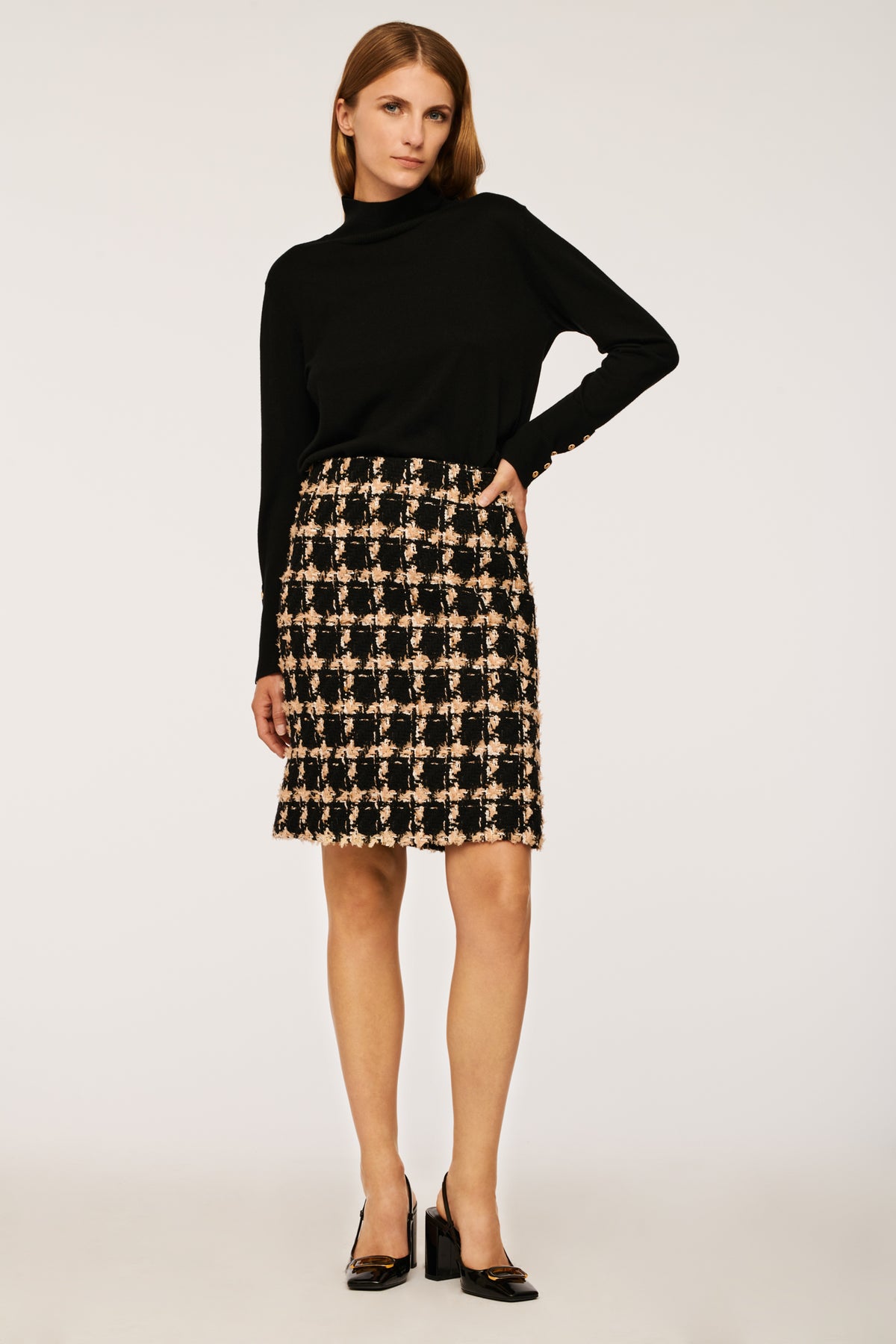 Jupe tweed à carreaux