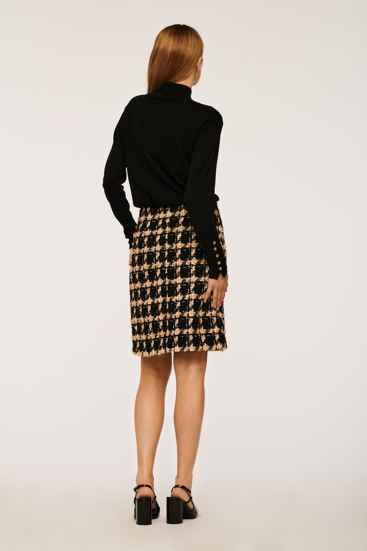 Jupe tweed à carreaux