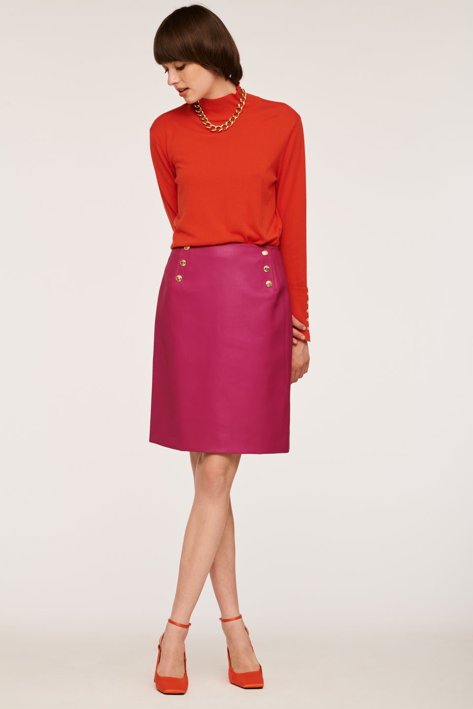 Jupe courte en cuir vegan